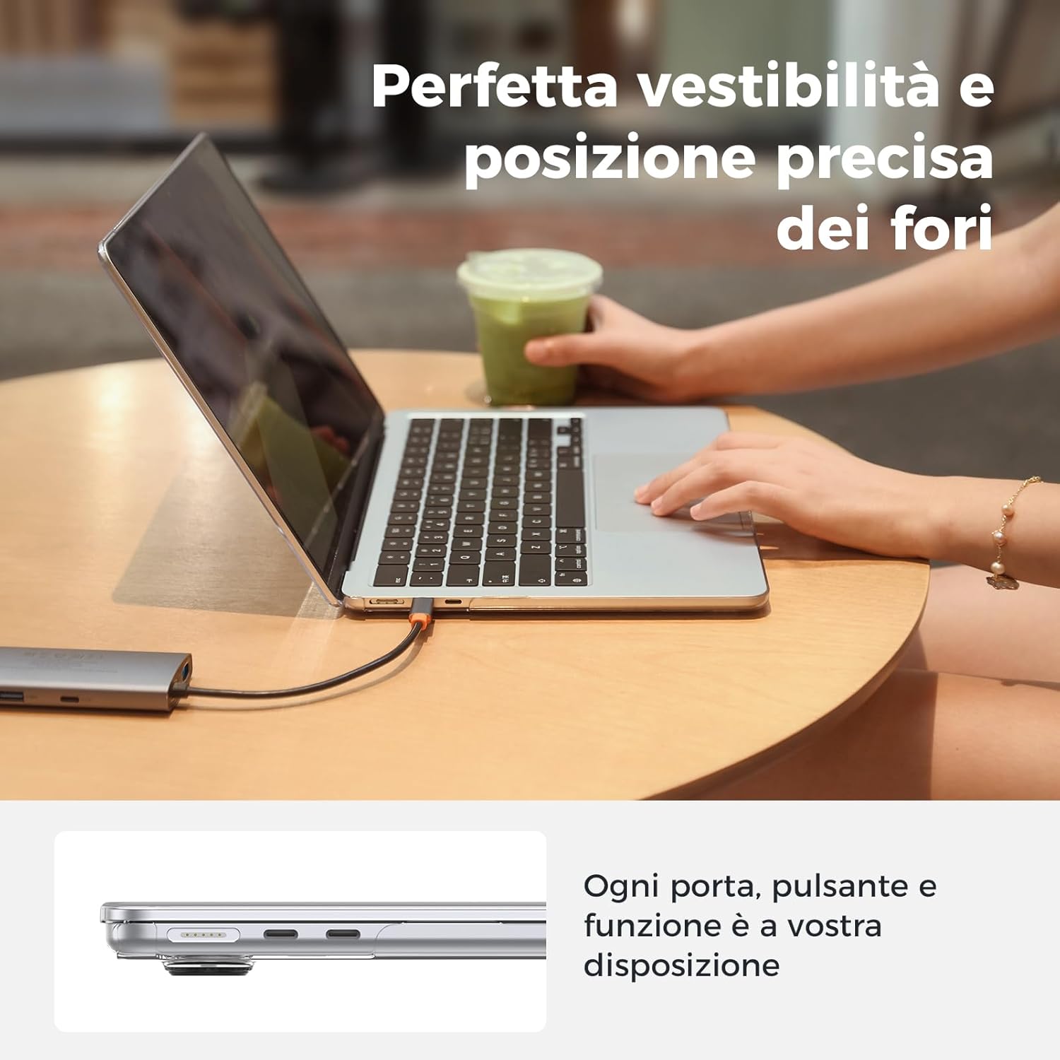 Eoocoo Custodia MacBook Air M4 13,6 Pollici - Cristallo Trasparente - immagine 5