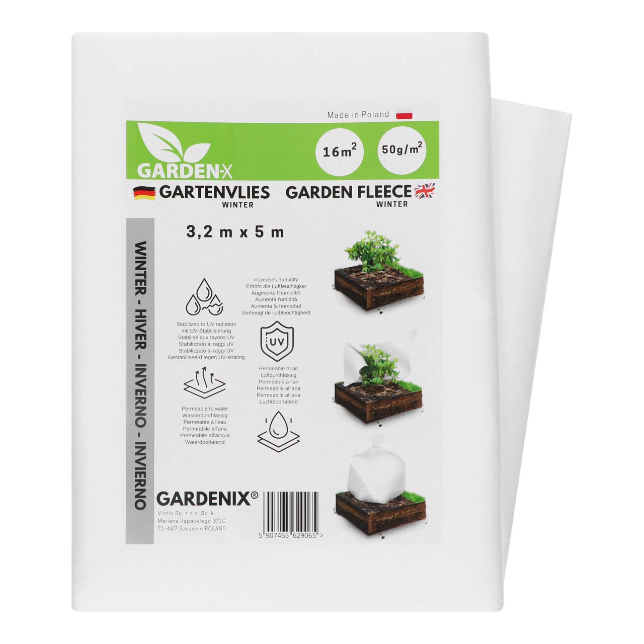 GARDENIX® Telo Antigelo per Piante 16 m²