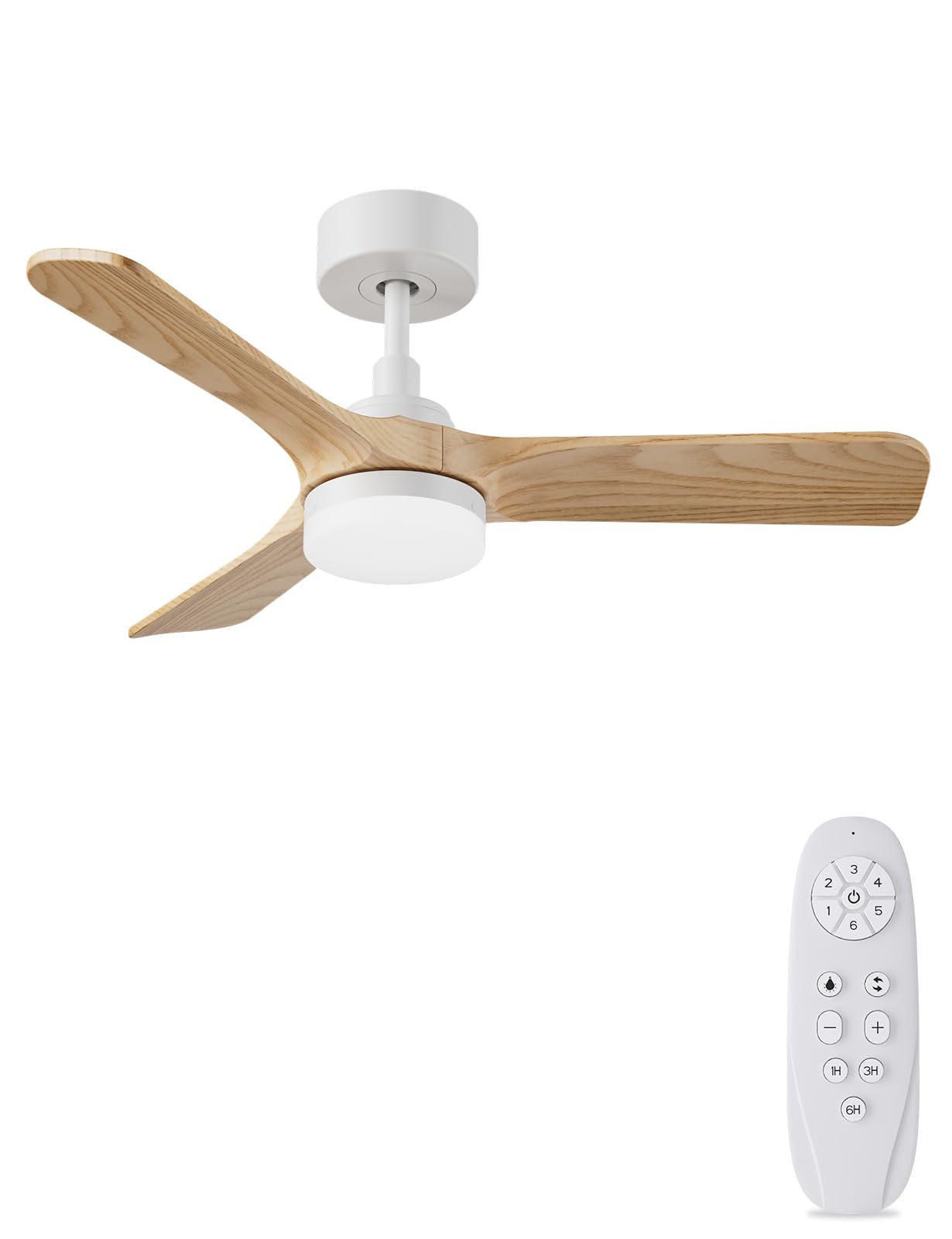 Autoday Ventilatore da Soffitto Legno con Luce 90cm