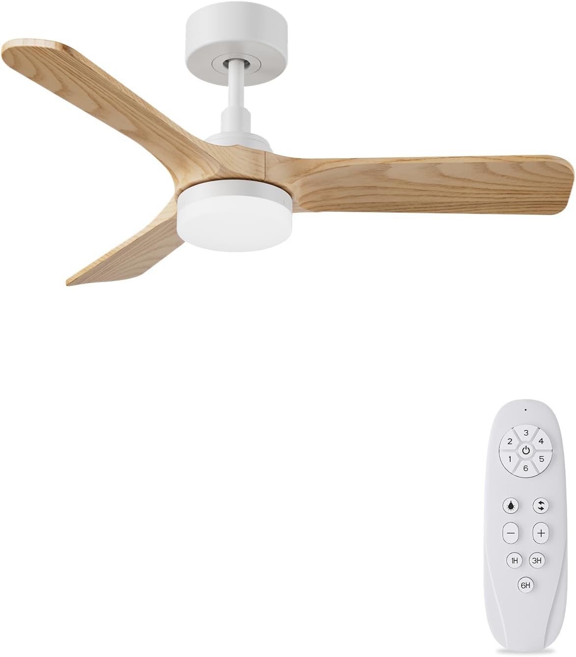 Autoday Ventilatore da Soffitto Legno con Luce 90cm - immagine 1