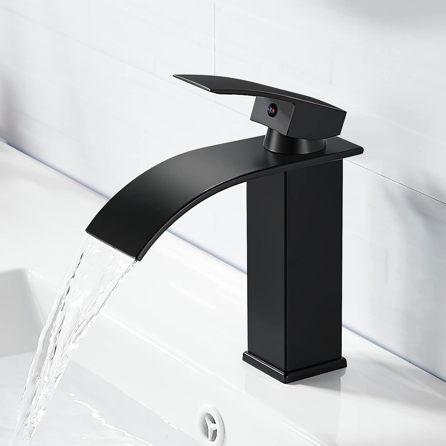 Rubinetto Bagno Cascata Nero in Ottone - immagine 1