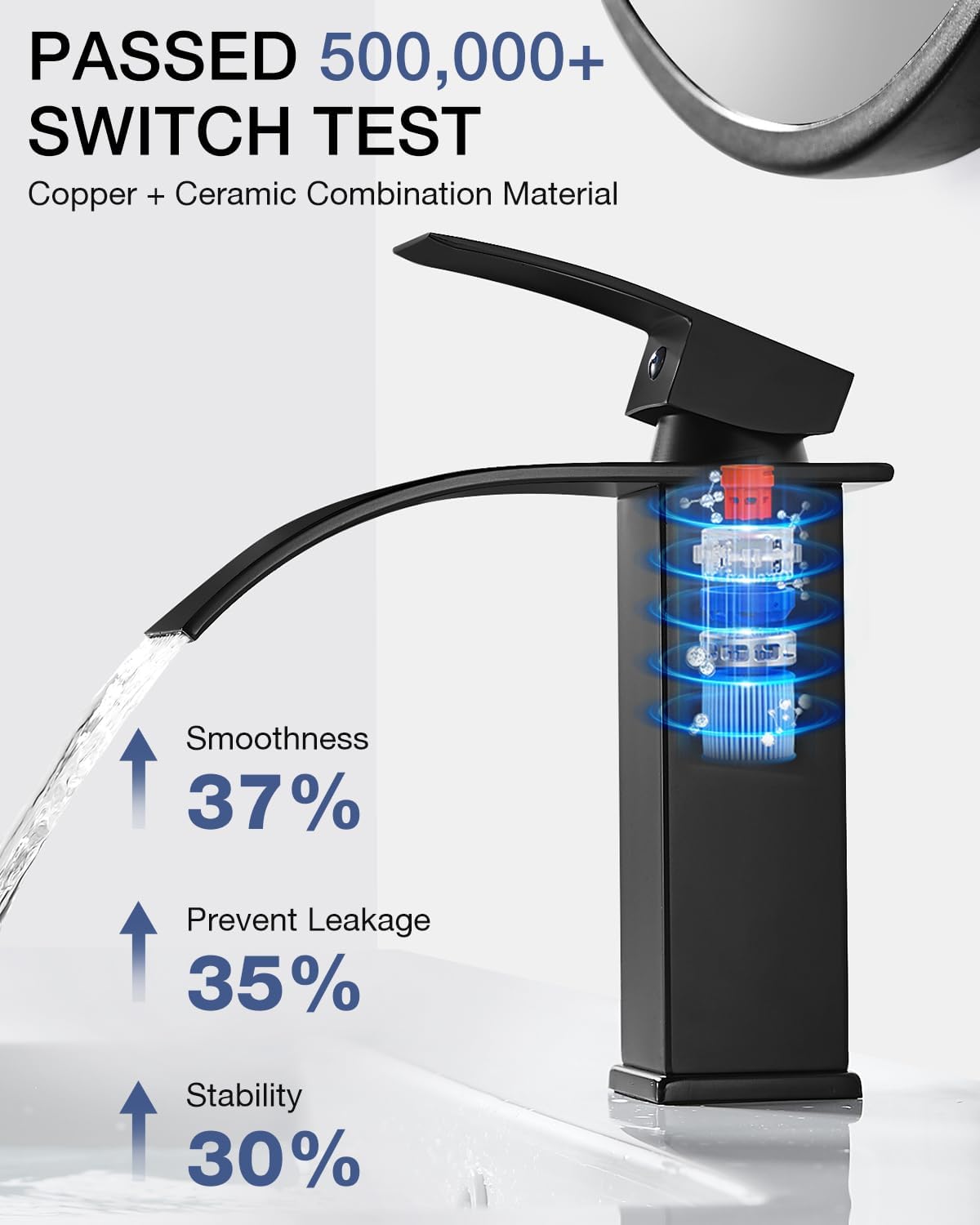 Rubinetto Bagno Cascata Nero in Ottone - immagine 2