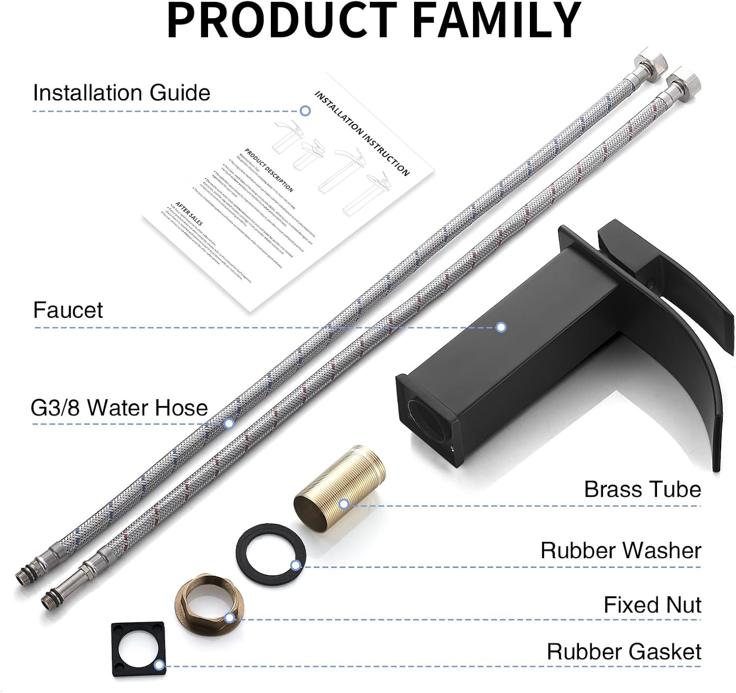 Rubinetto Bagno Cascata Nero in Ottone - immagine 5