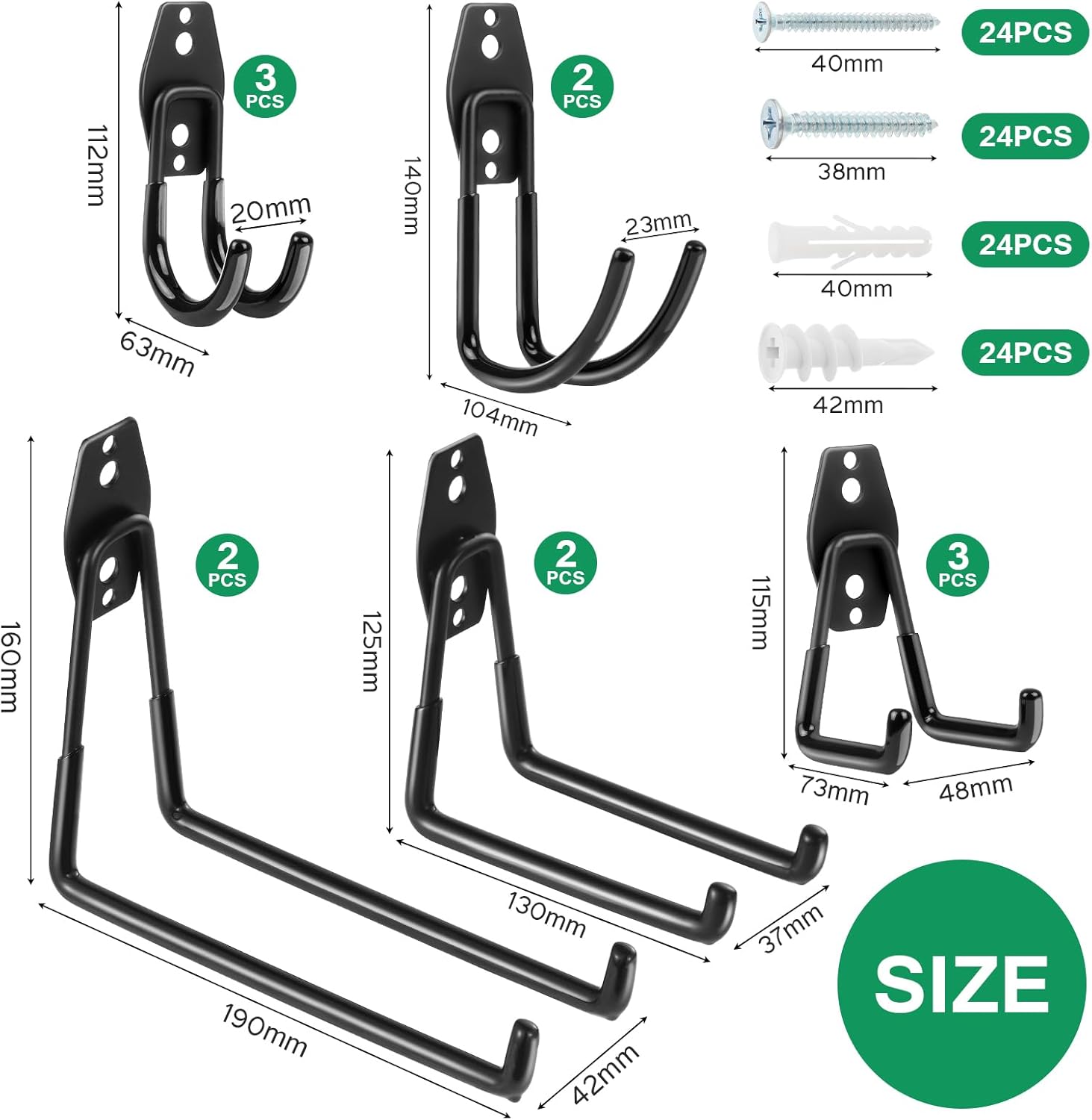 Fippy 12 Ganci per Garage da Muro a Doppia Parete - immagine 2