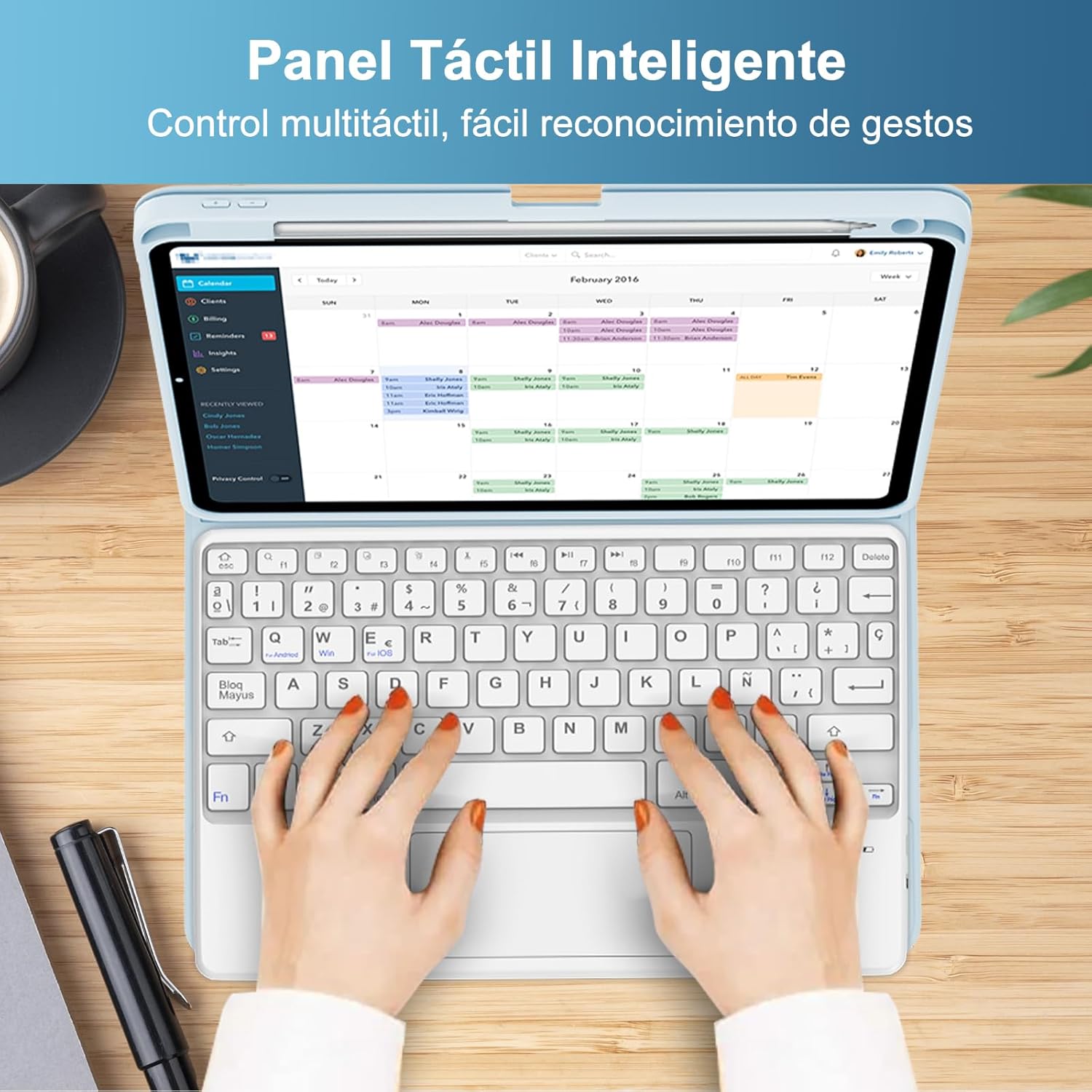 Jademall Tastiera con Touchpad per iPad Air 11 M2/M3 - immagine 3