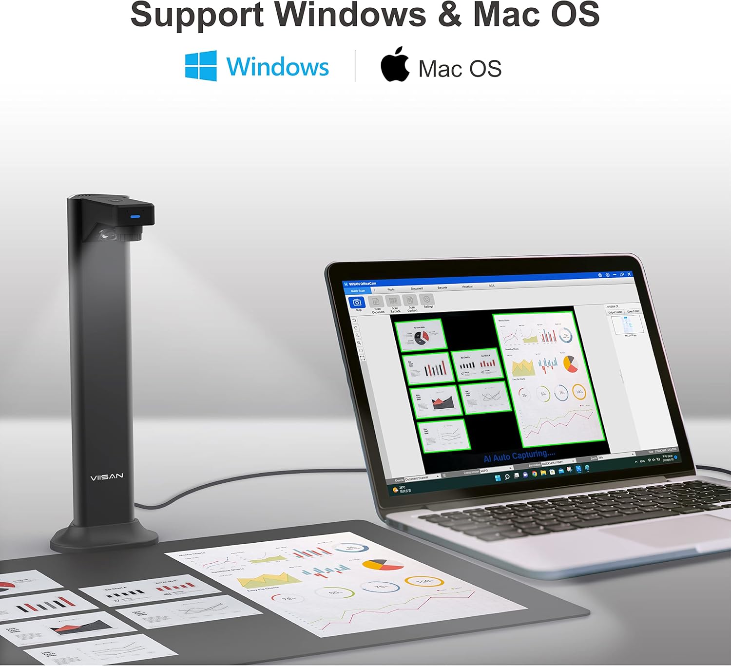 Viisan DL8 Scanner Documenti e Libri A3 13MP - immagine 3