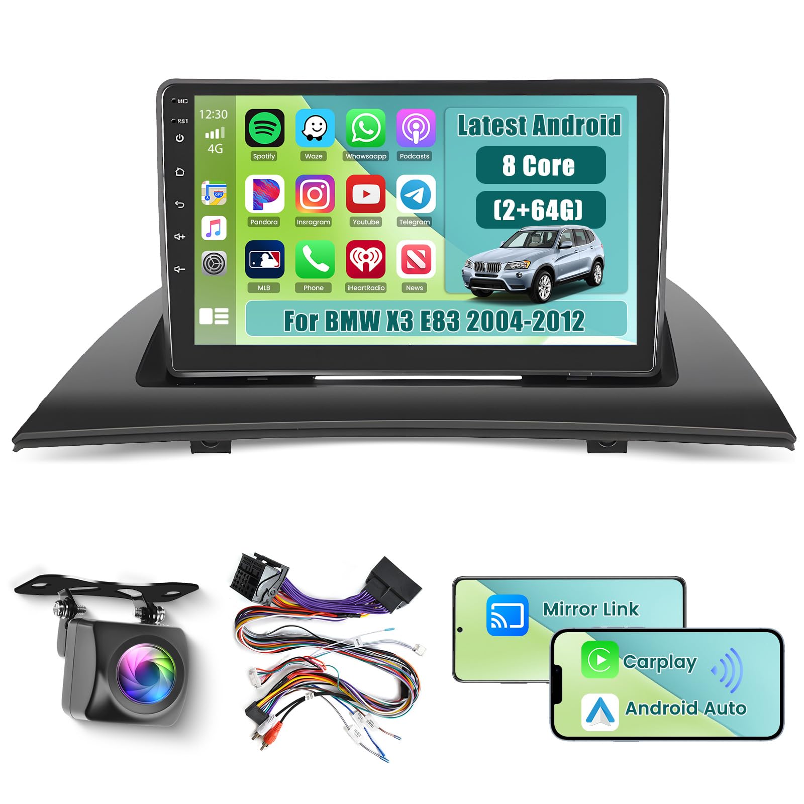 Inefala Radio Android 15 per BMW X3 E83 (2004-2012)