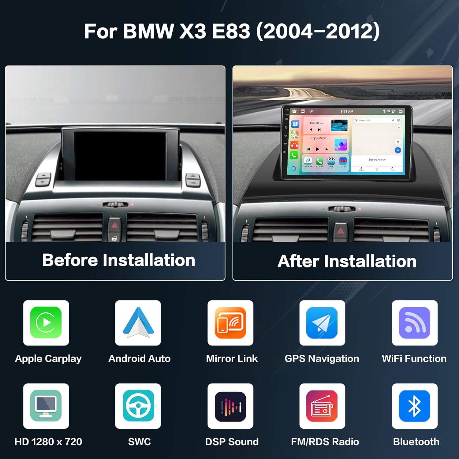 Inefala Radio Android 15 per BMW X3 E83 (2004-2012) - immagine 2