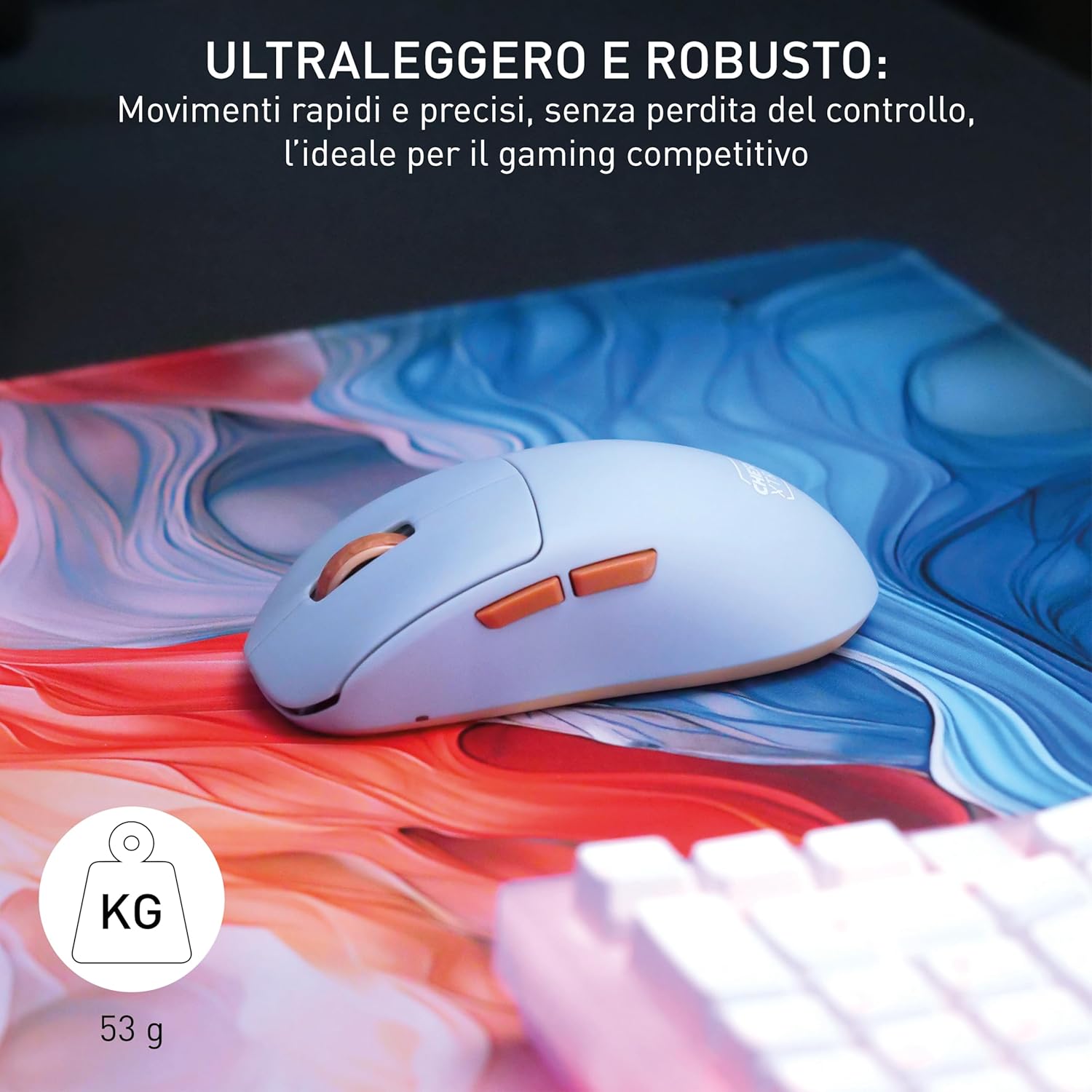 Cherry Xtrfy M68 Wireless - Mouse Gaming Ultraleggero, Blu - immagine 4