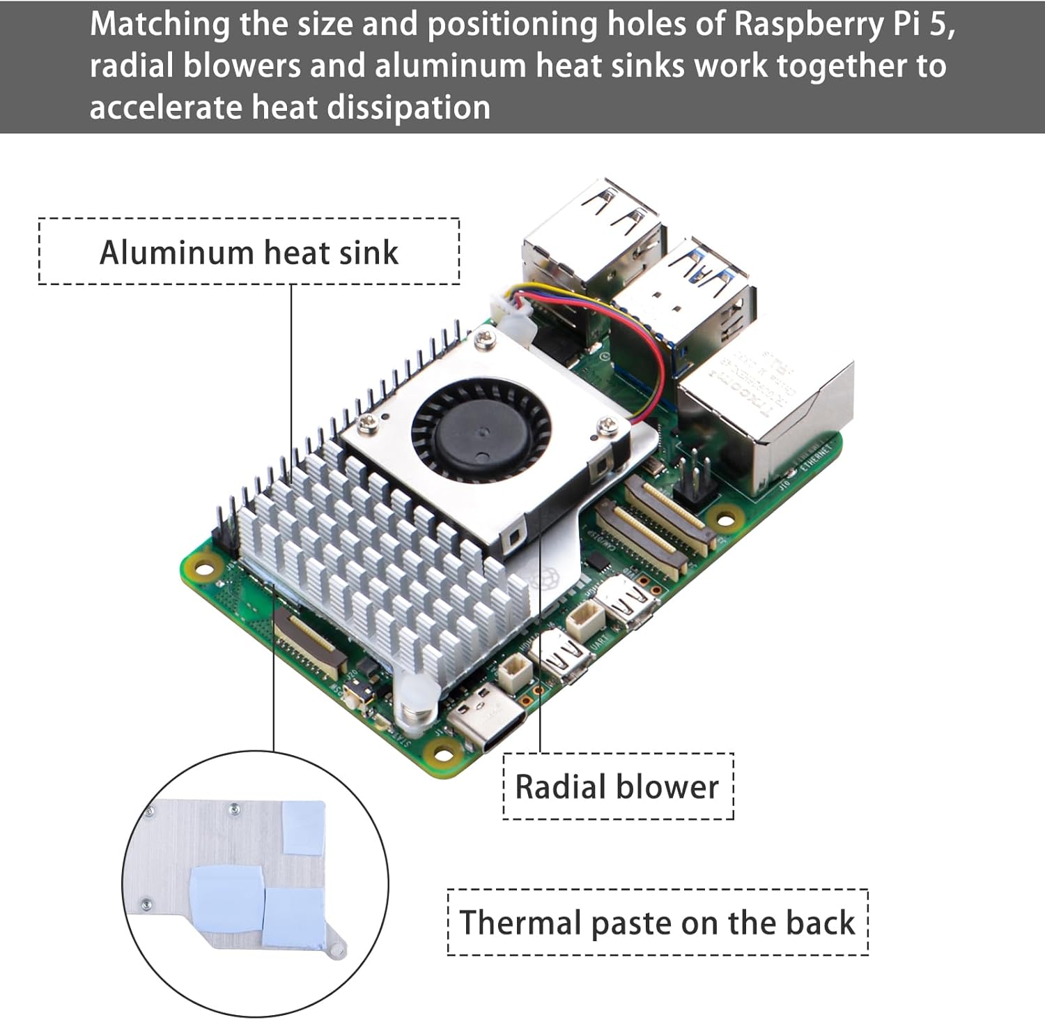 Geeekpi Custodia in Metallo per Raspberry Pi 5 - immagine 7