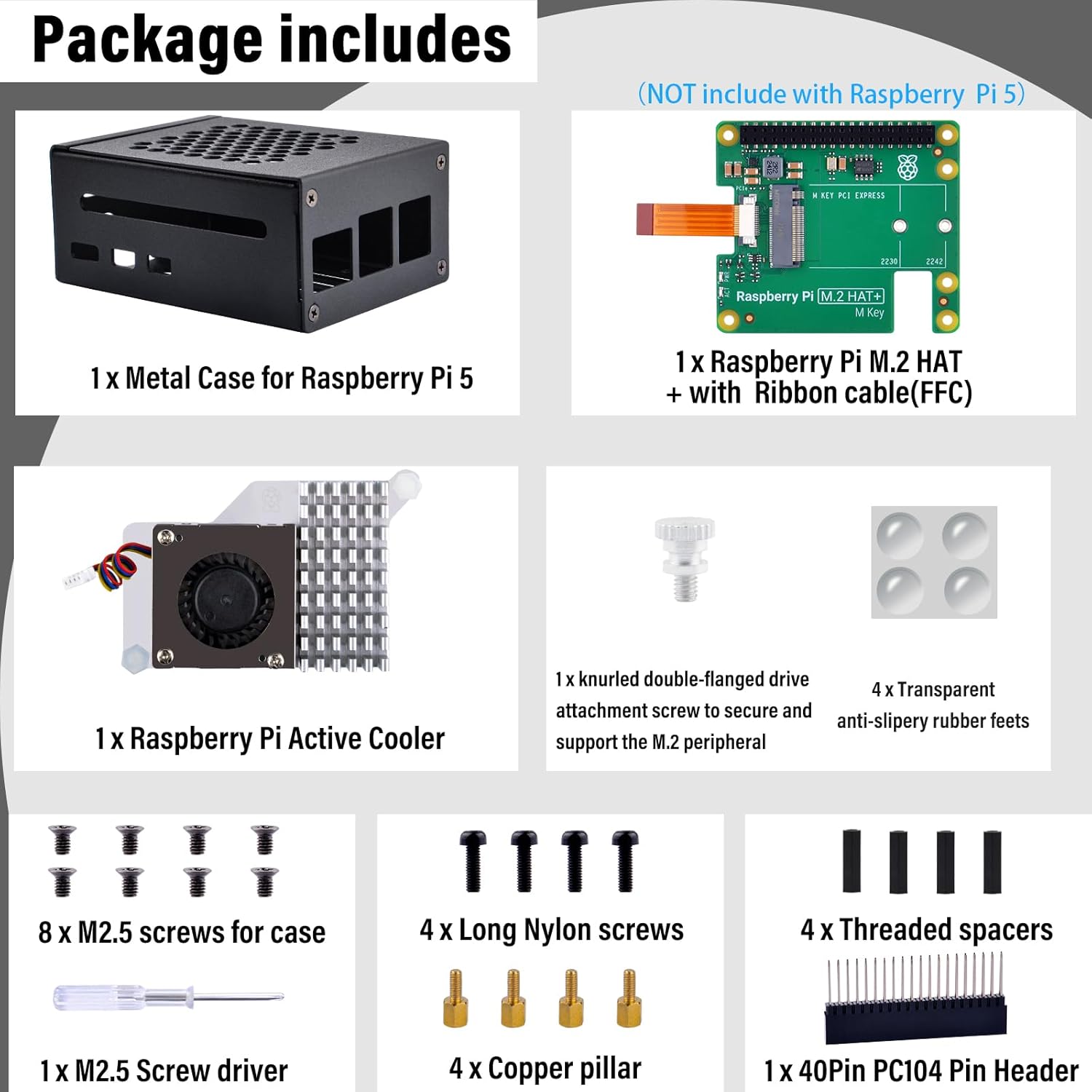 Geeekpi Custodia in Metallo per Raspberry Pi 5 - immagine 8