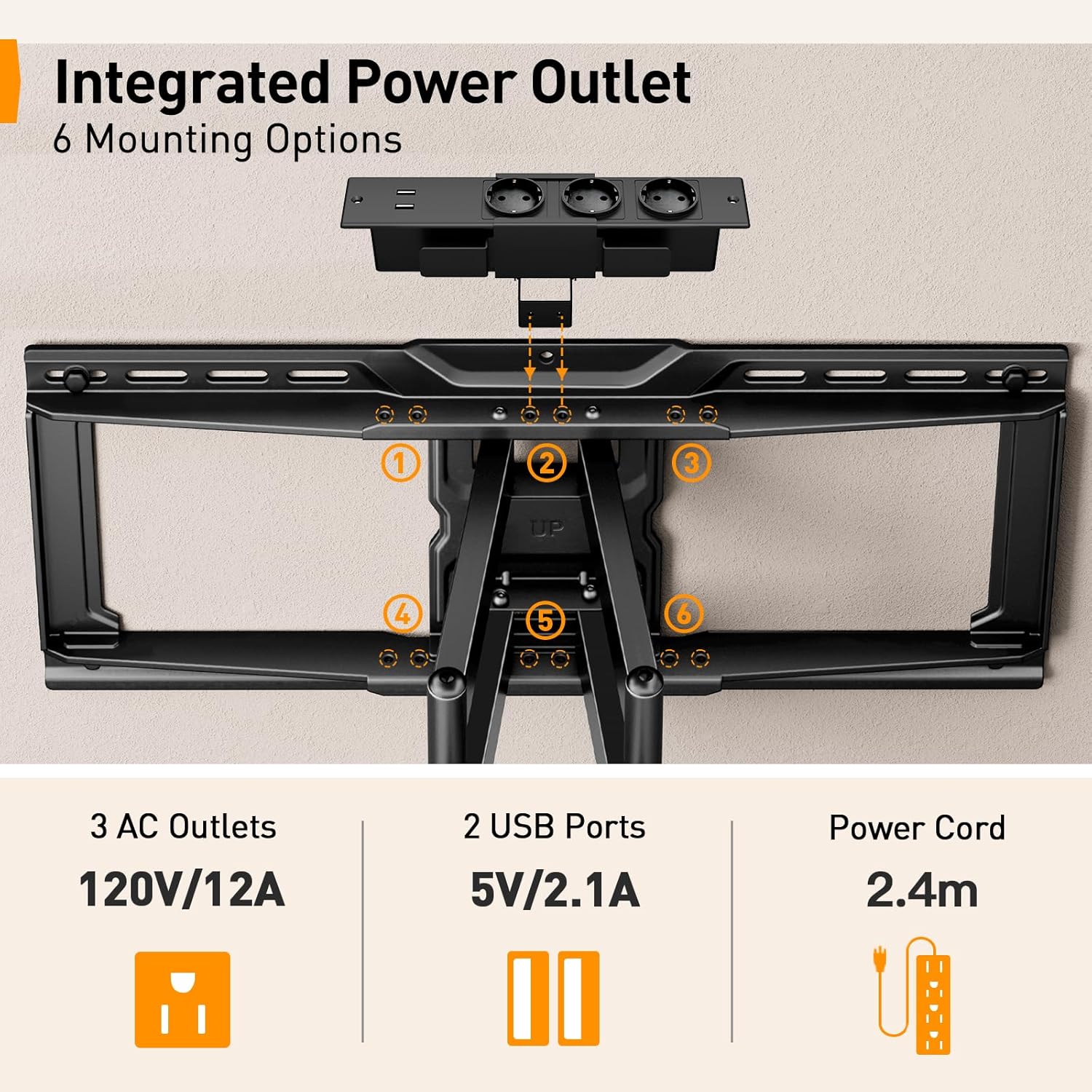 Perlegear Supporto TV a Parete 42-90 pollici Full Motion - immagine 4