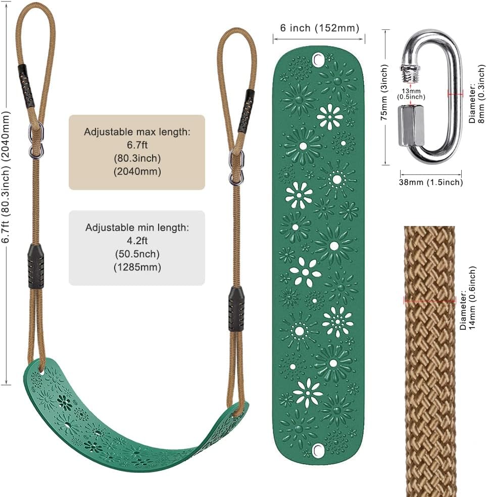 Dolibest Altalena con Schienale Alto, Verde - immagine 6