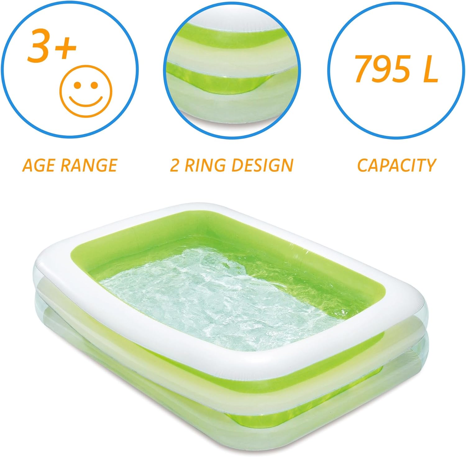 Summer Waves Piscina Gonfiabile Rettangolare - immagine 4