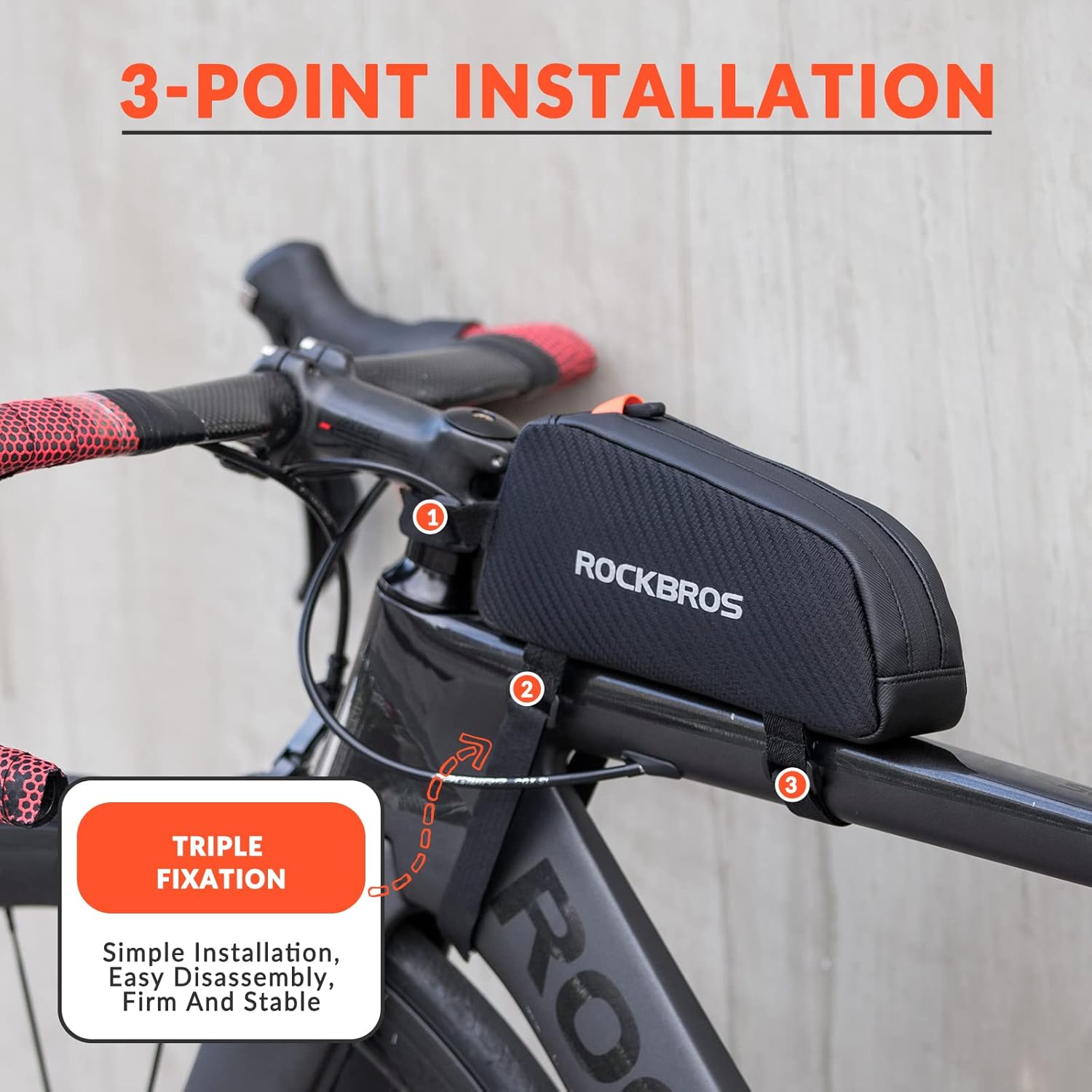 Rockbros Borsa Telaio Bici Impermeabile 1L - immagine 4