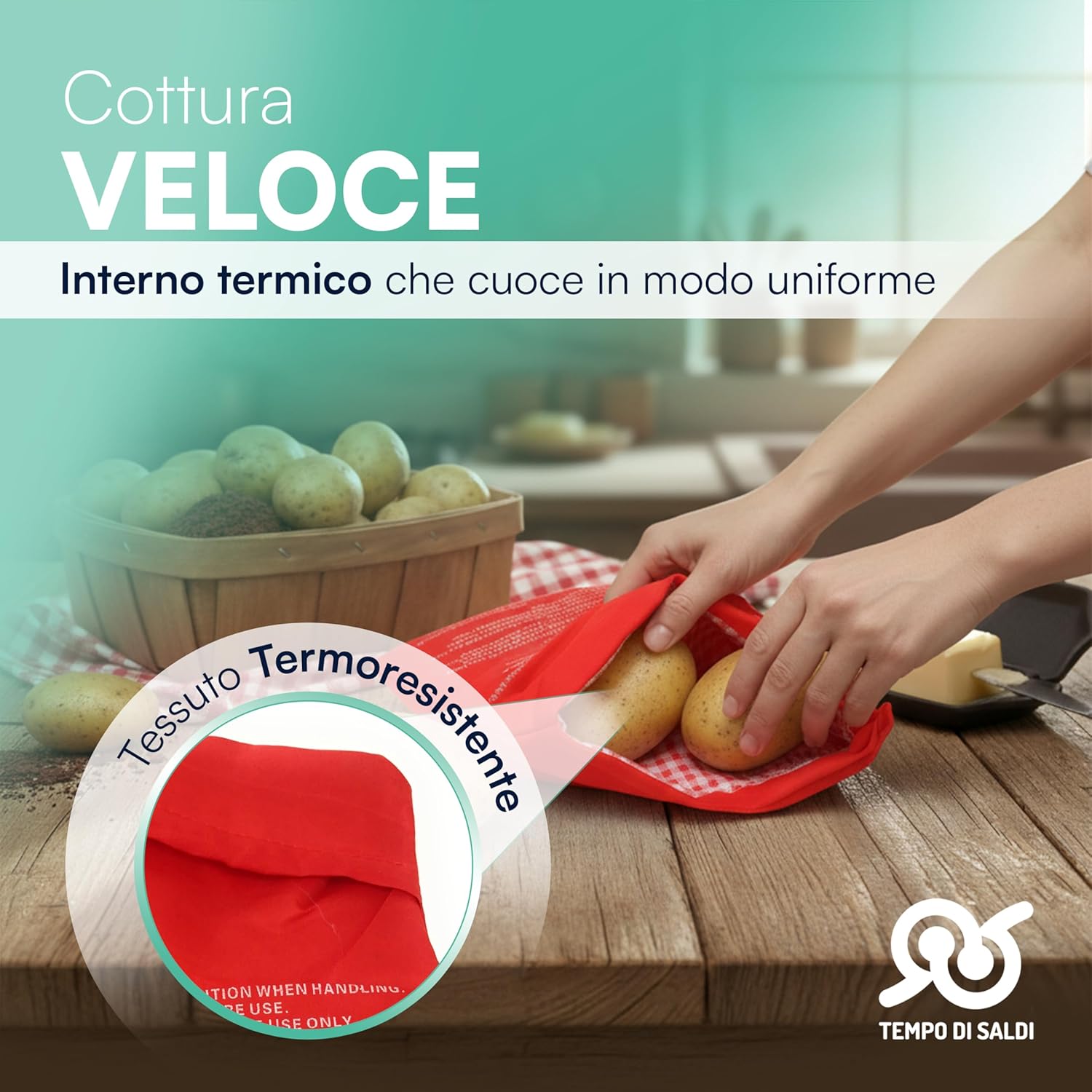 Tempo Di Saldi Sacco Cuoci Patate Microonde Riutilizzabile - immagine 5