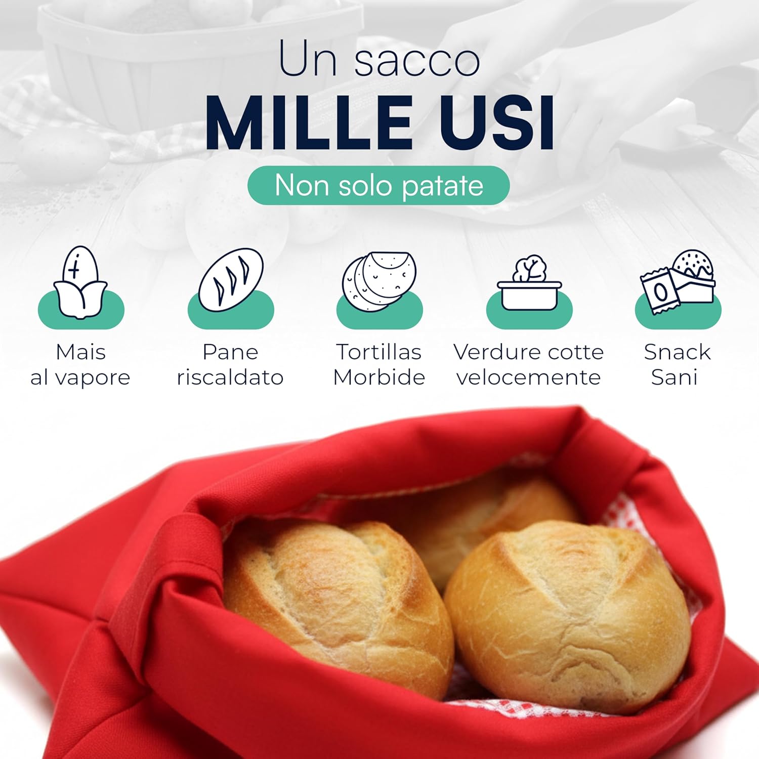 Tempo Di Saldi Sacco Cuoci Patate Microonde Riutilizzabile - immagine 6