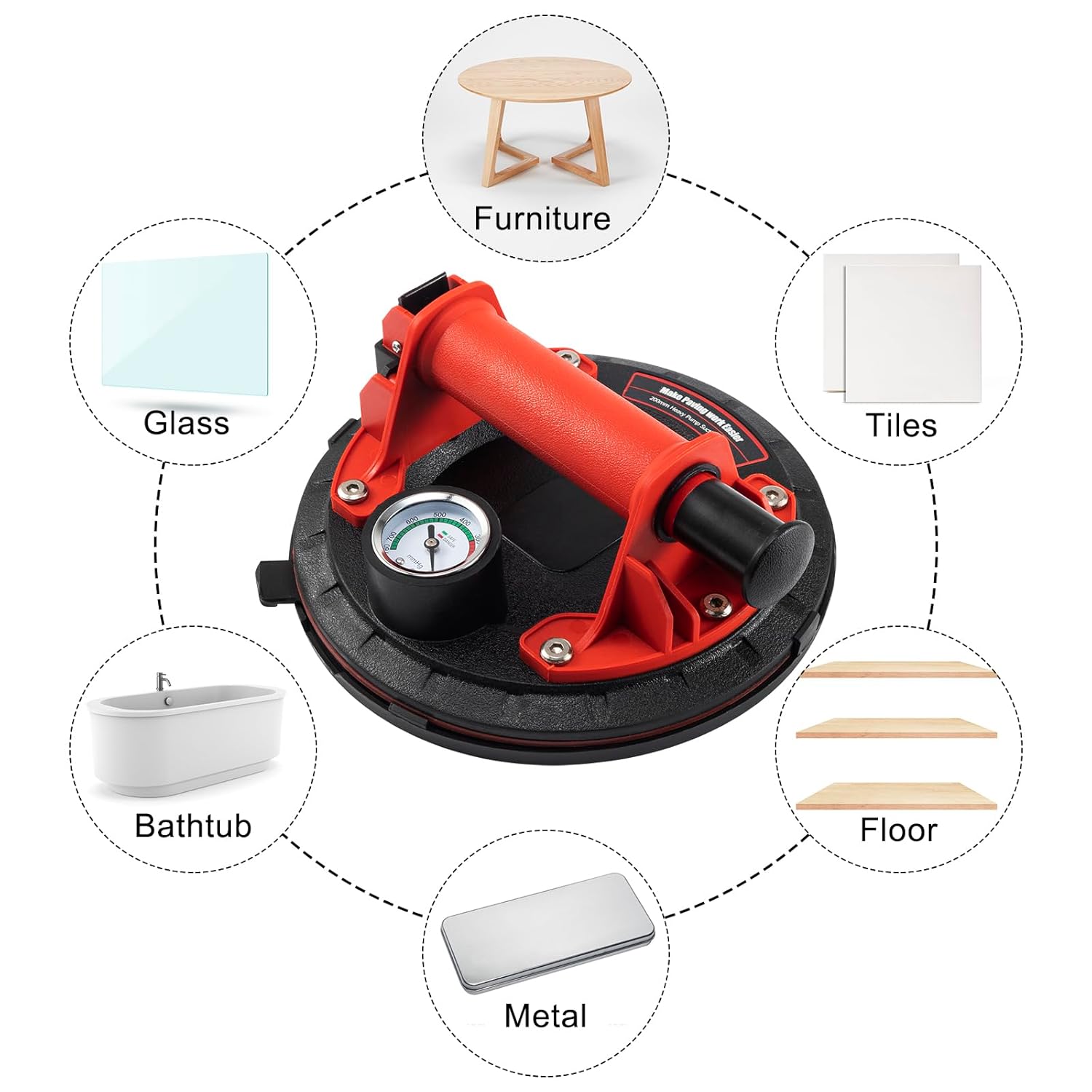 Levantador de Ventosa 8 Pollici con Pompa (2 pz) - immagine 2