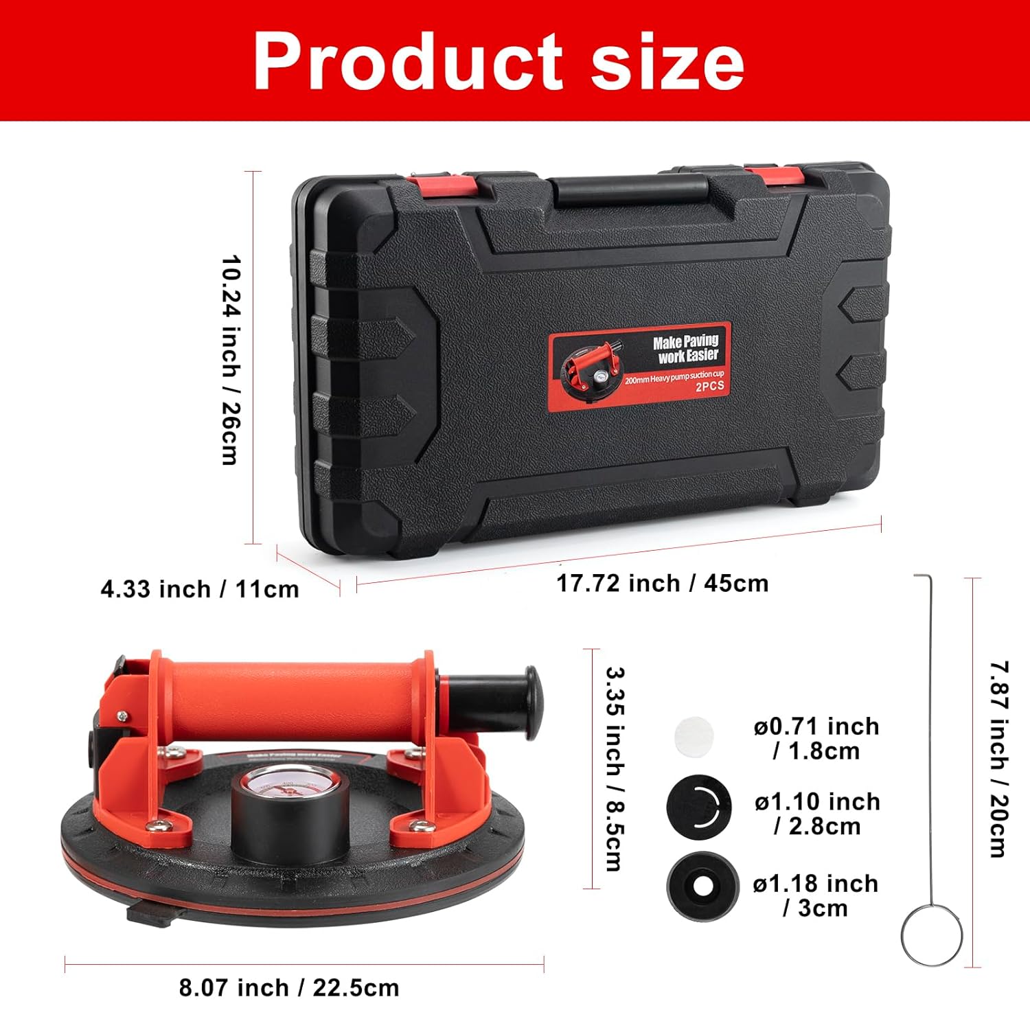 Levantador de Ventosa 8 Pollici con Pompa (2 pz) - immagine 5