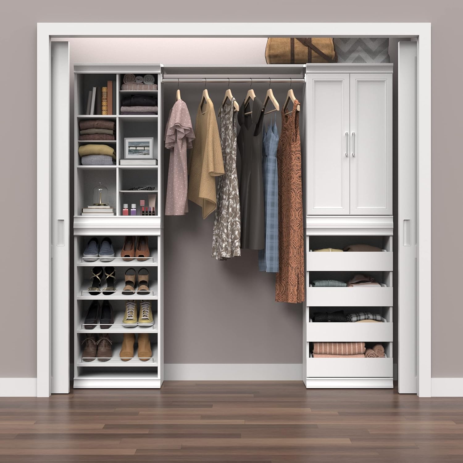 ClosetMaid 4594 Modular Closet Storage Solid 2-Door Kit, White - immagine 8