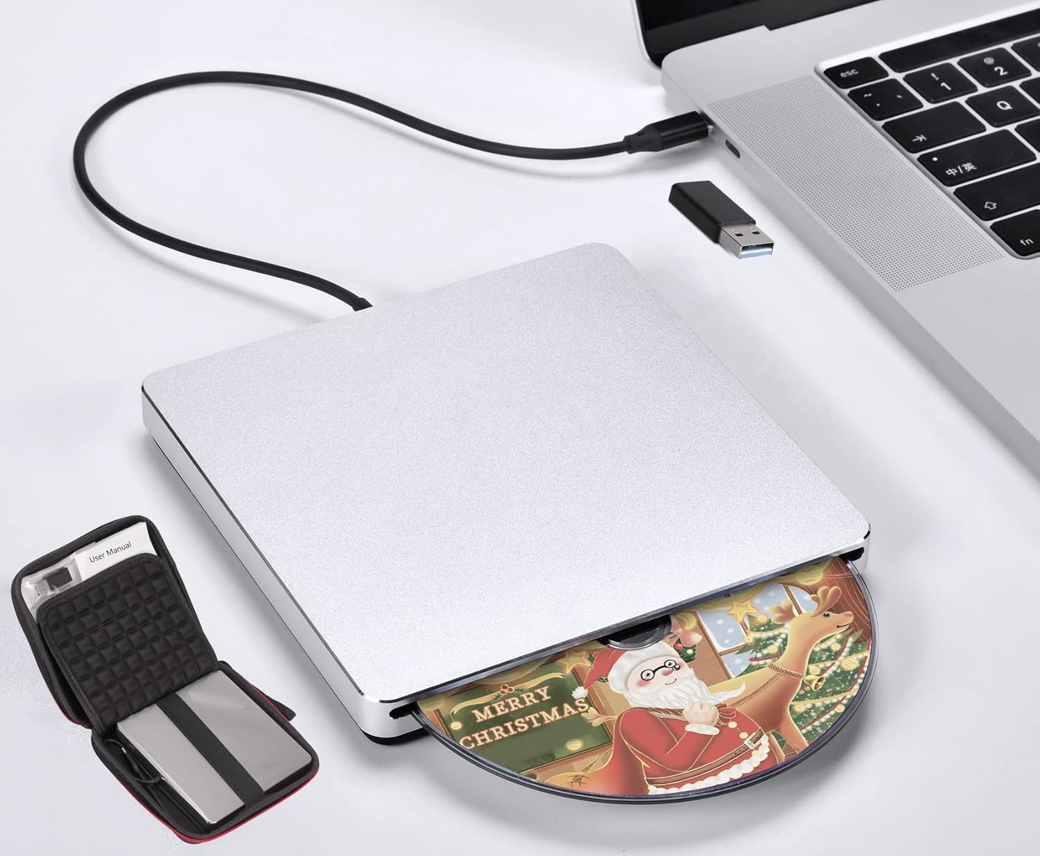 Nolyth - Masterizzatore DVD Esterno USB, Argento - immagine 2