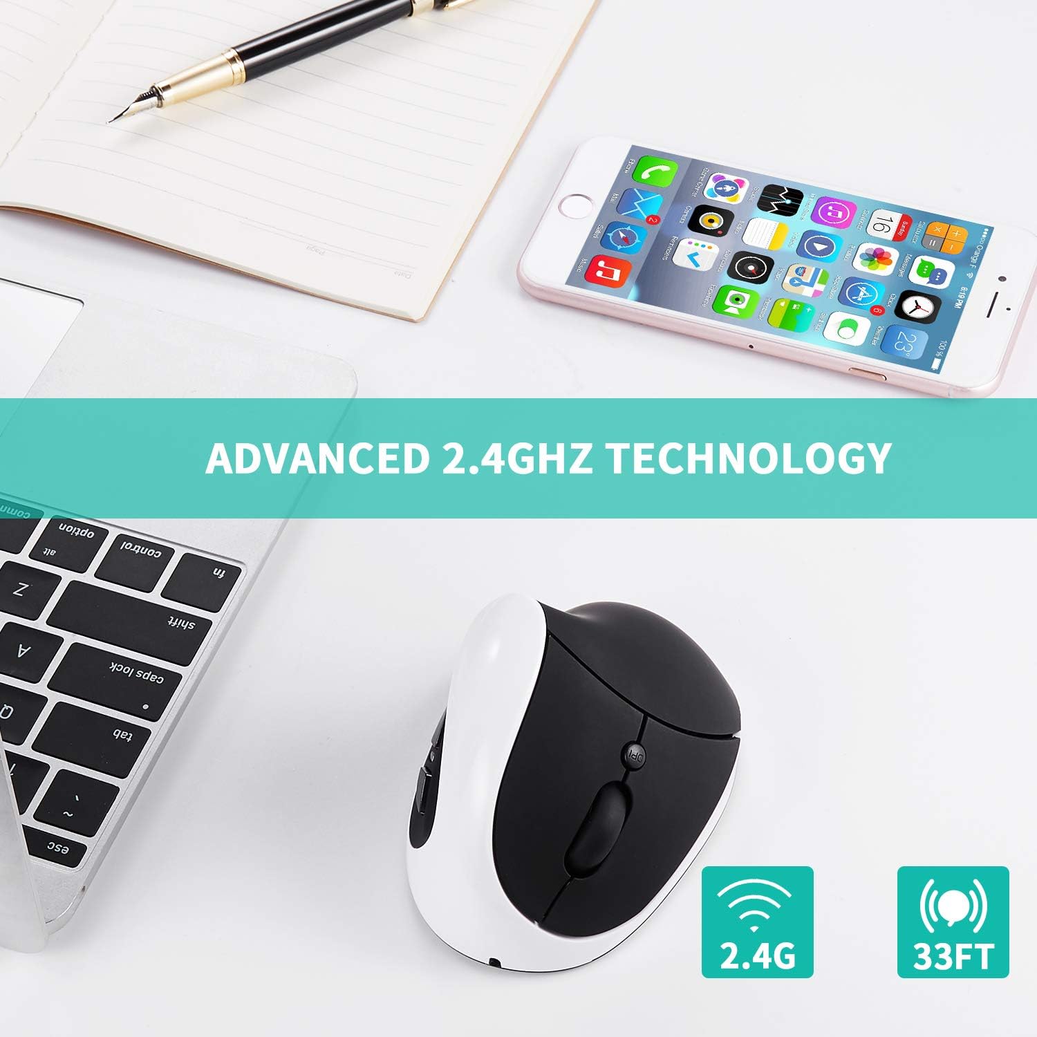 Aurtec Mouse Verticale Ergonomico Wireless per Mancini | Velz