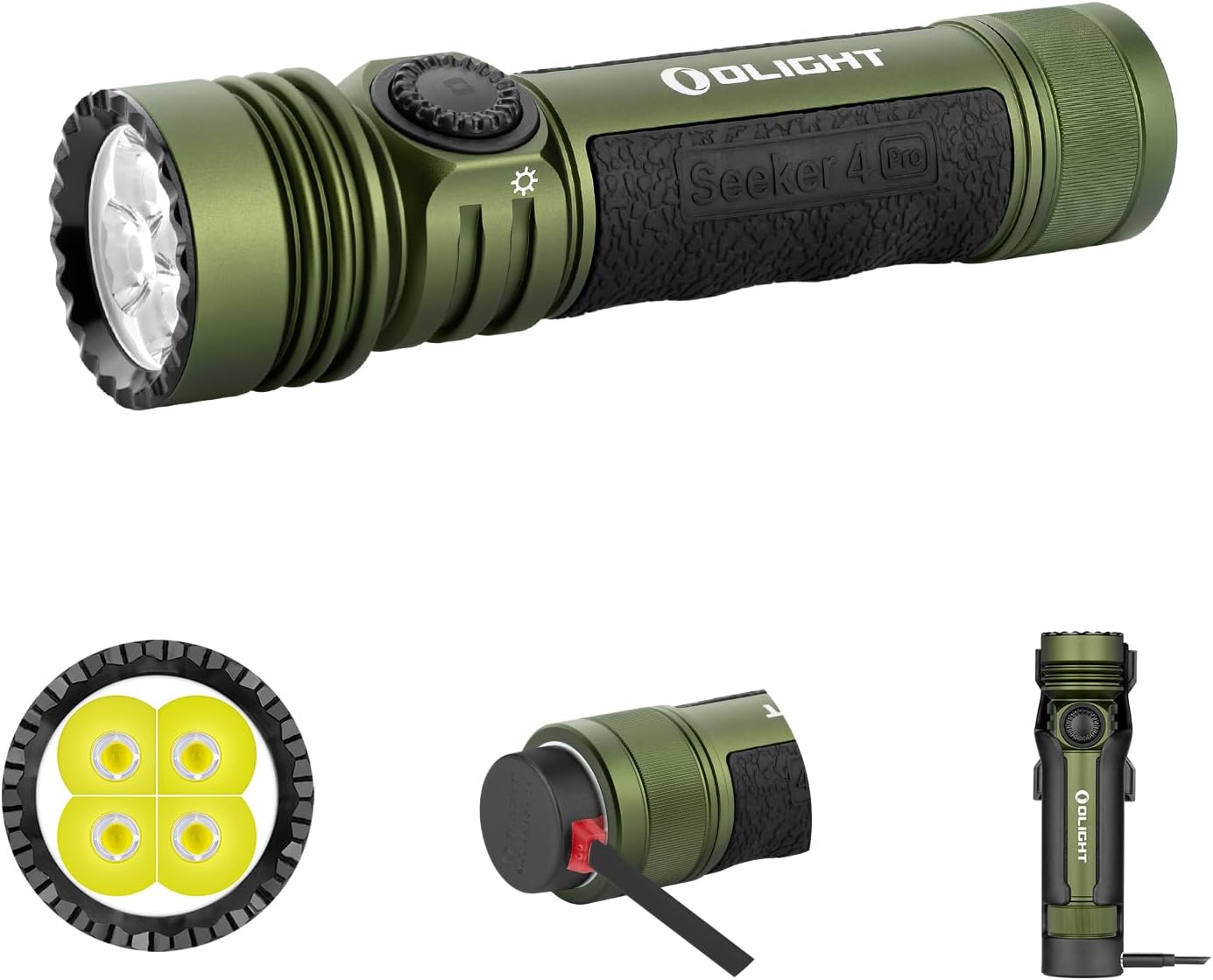 OLIGHT Seeker 4 Pro - Torcia LED Ricaricabile 4600 Lumen, Verde - immagine 1