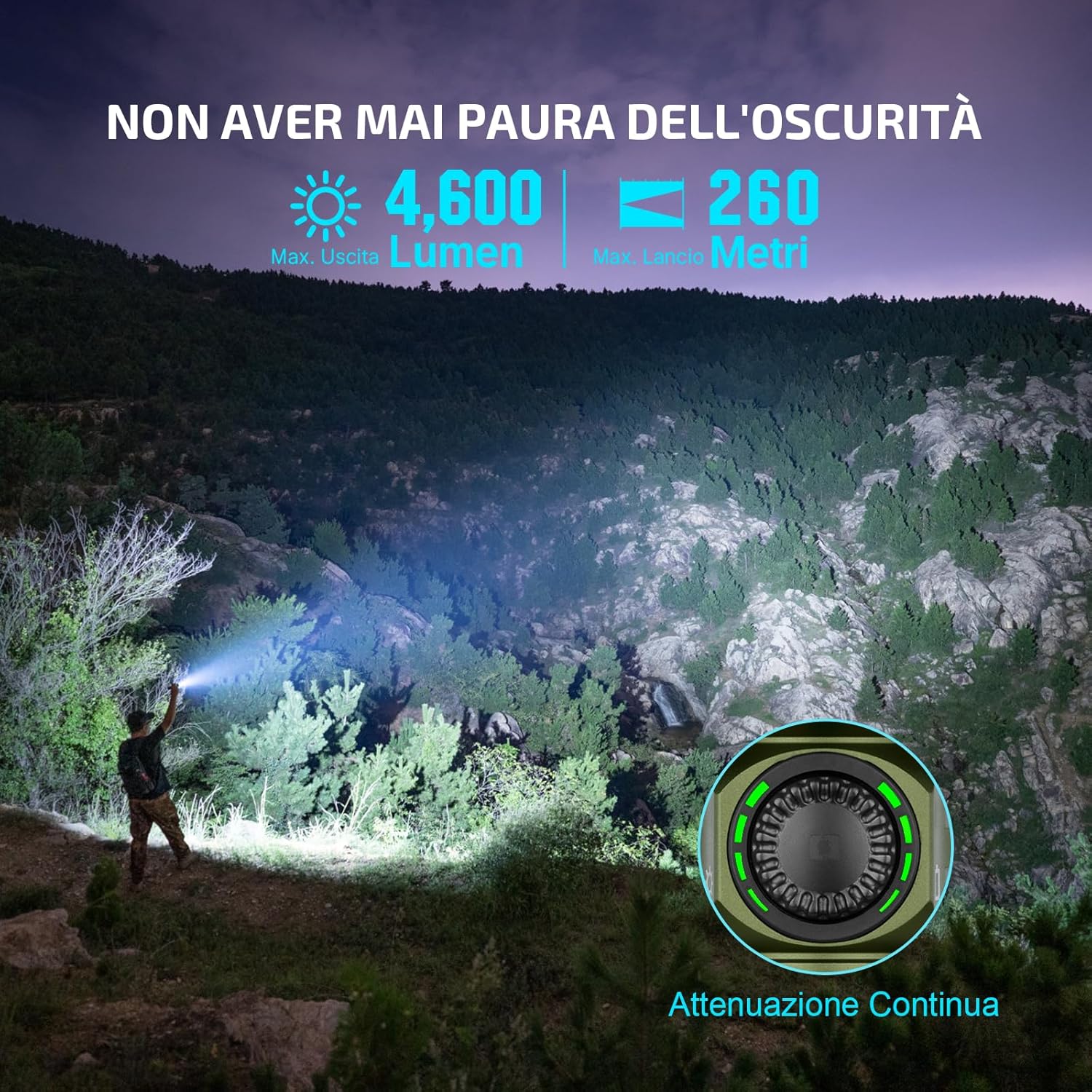 OLIGHT Seeker 4 Pro - Torcia LED Ricaricabile 4600 Lumen, Verde - immagine 2