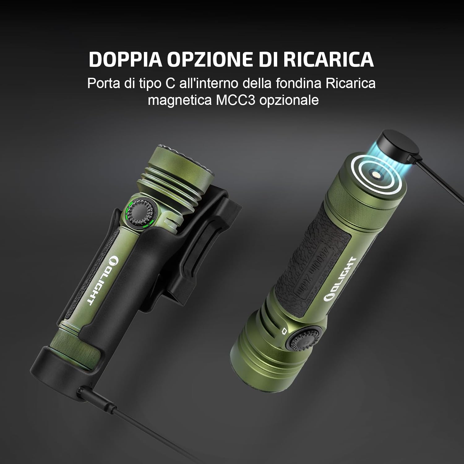 OLIGHT Seeker 4 Pro - Torcia LED Ricaricabile 4600 Lumen, Verde - immagine 5