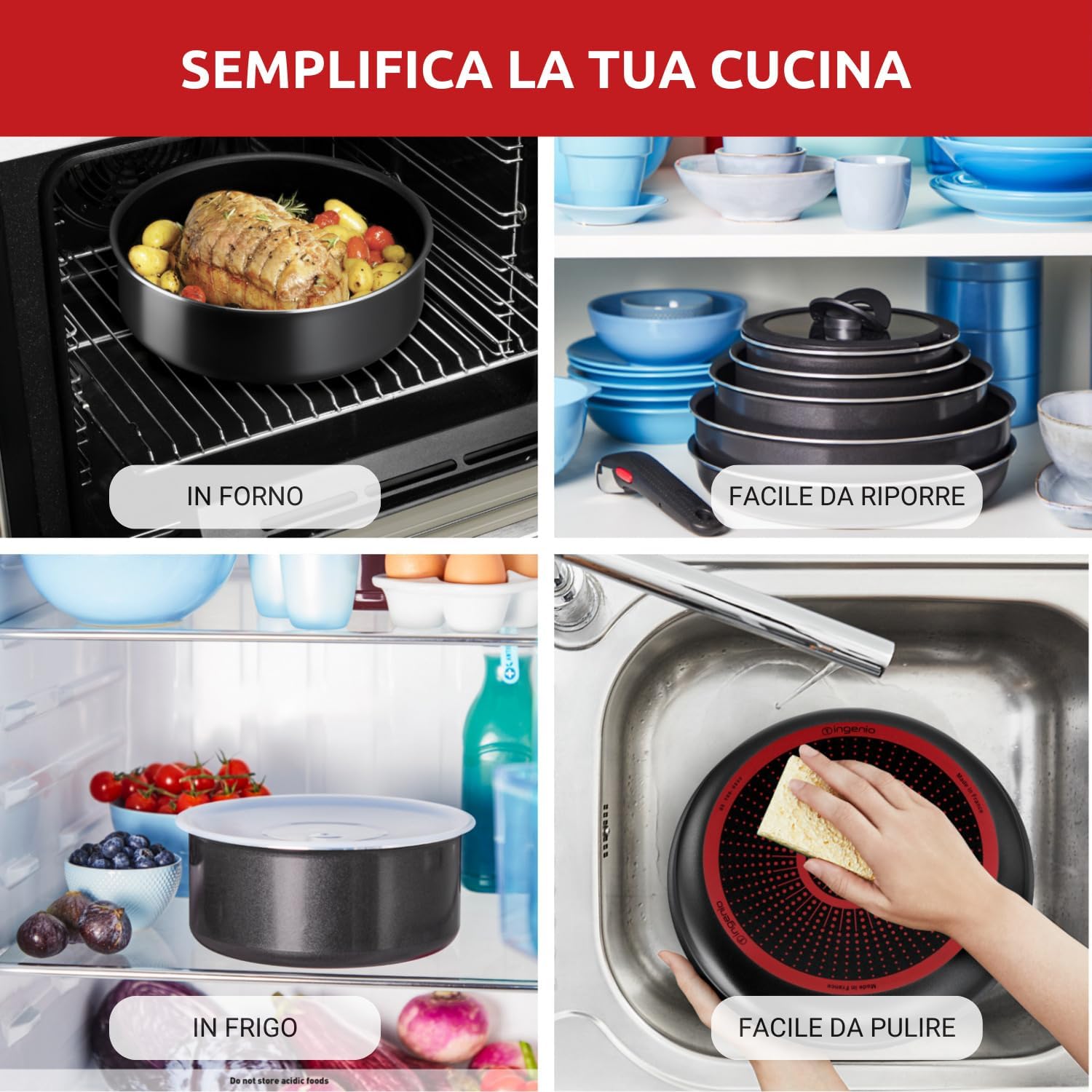 Lagostina Ingenio Easy Start Set Pentole Antiaderenti 7 Pezzi - immagine 5