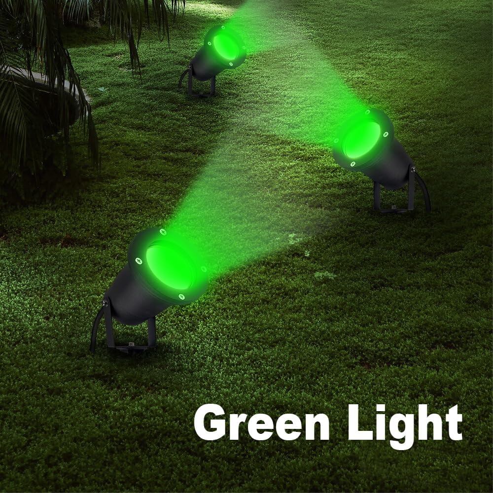 Omsen Faretti da Giardino con Picchetto GU10 7W Luce Verde - immagine 8