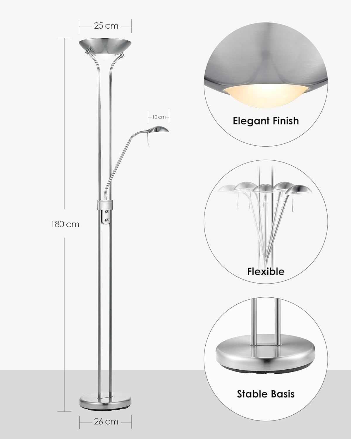 Home Sweet Home Lampada da Terra Classica Argento - immagine 6