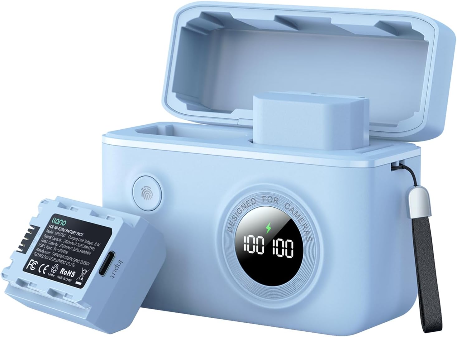 NP-FZ100 Batteria 2 Pezzi con USB-C e Caricabatteria Doppio - immagine 1