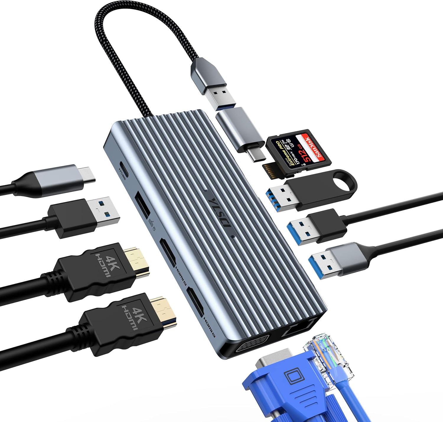 Ylsci Docking Station USB C 12 in 1 - immagine 1