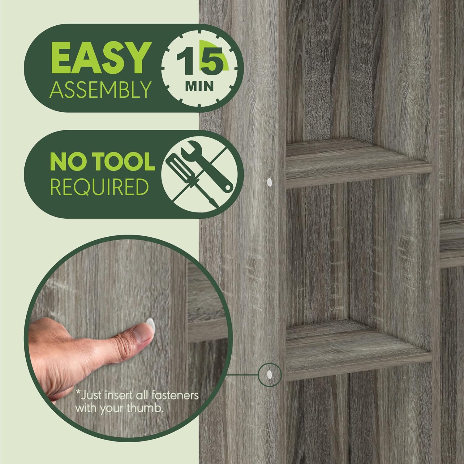 Furinno Luder - Scaffale Aperto 5 Cubi, Rovere Francese - immagine 4