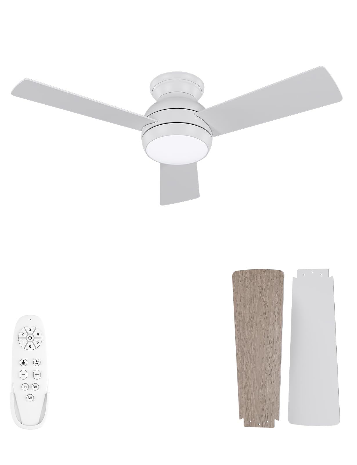 Autoday Ventilatore da Soffitto Legno con Luce LED 102cm