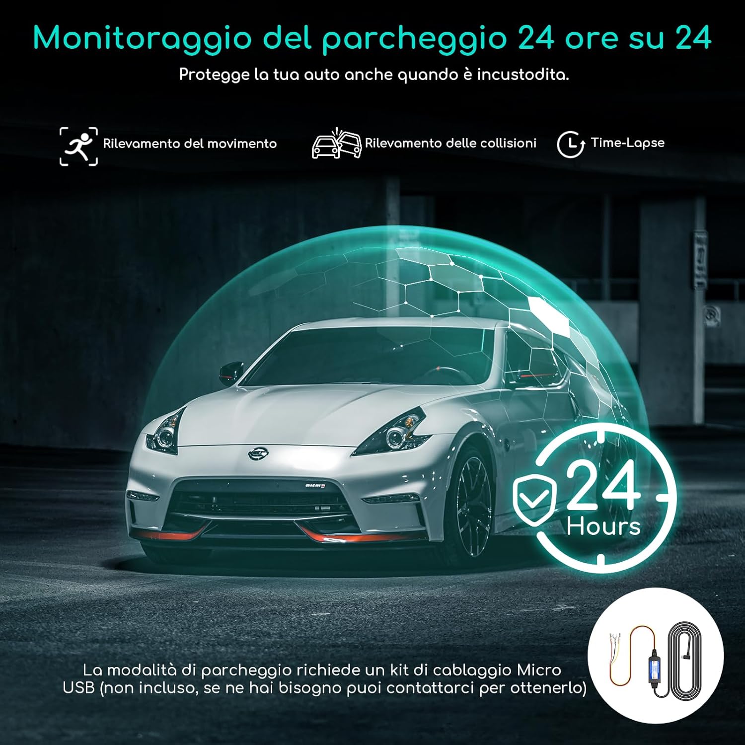 Cooau D30S 4K Dash Cam Auto con GPS Wi-Fi - immagine 8