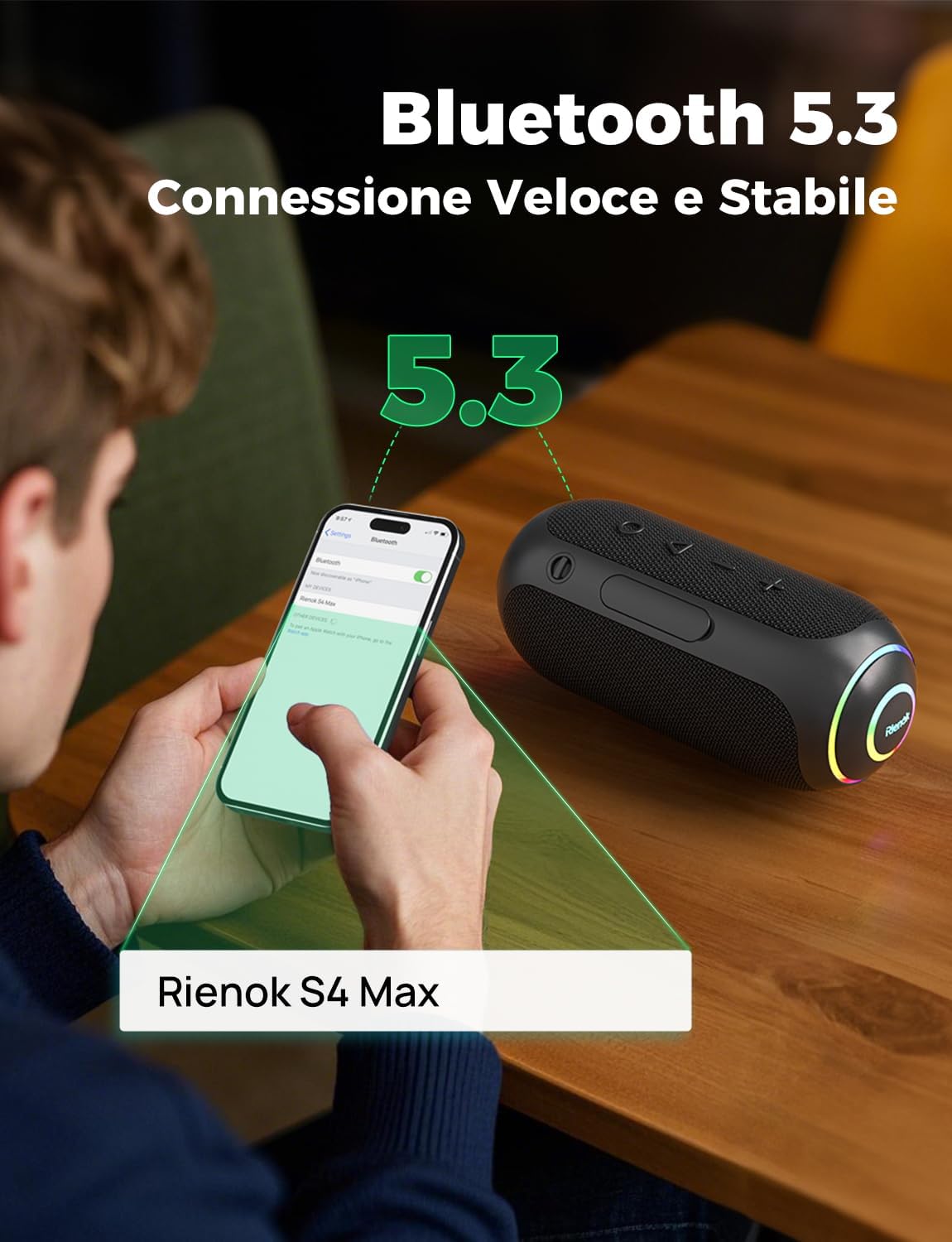 Rienok Cassa Bluetooth Portatile Potente 35W IPX7 - immagine 3