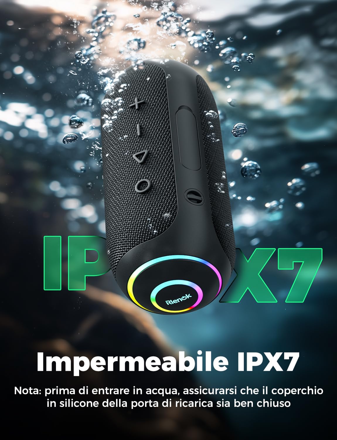 Rienok Cassa Bluetooth Portatile Potente 35W IPX7 - immagine 4