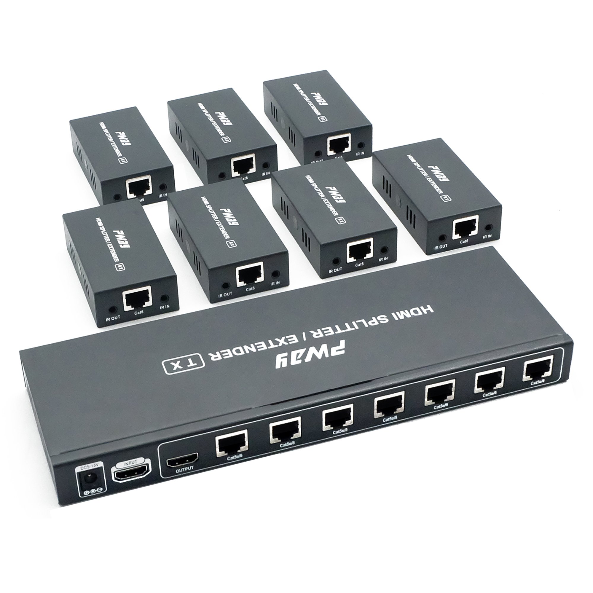 PW-HTS0107IR(POC) Splitter HDMI Extender 1x7 1080P