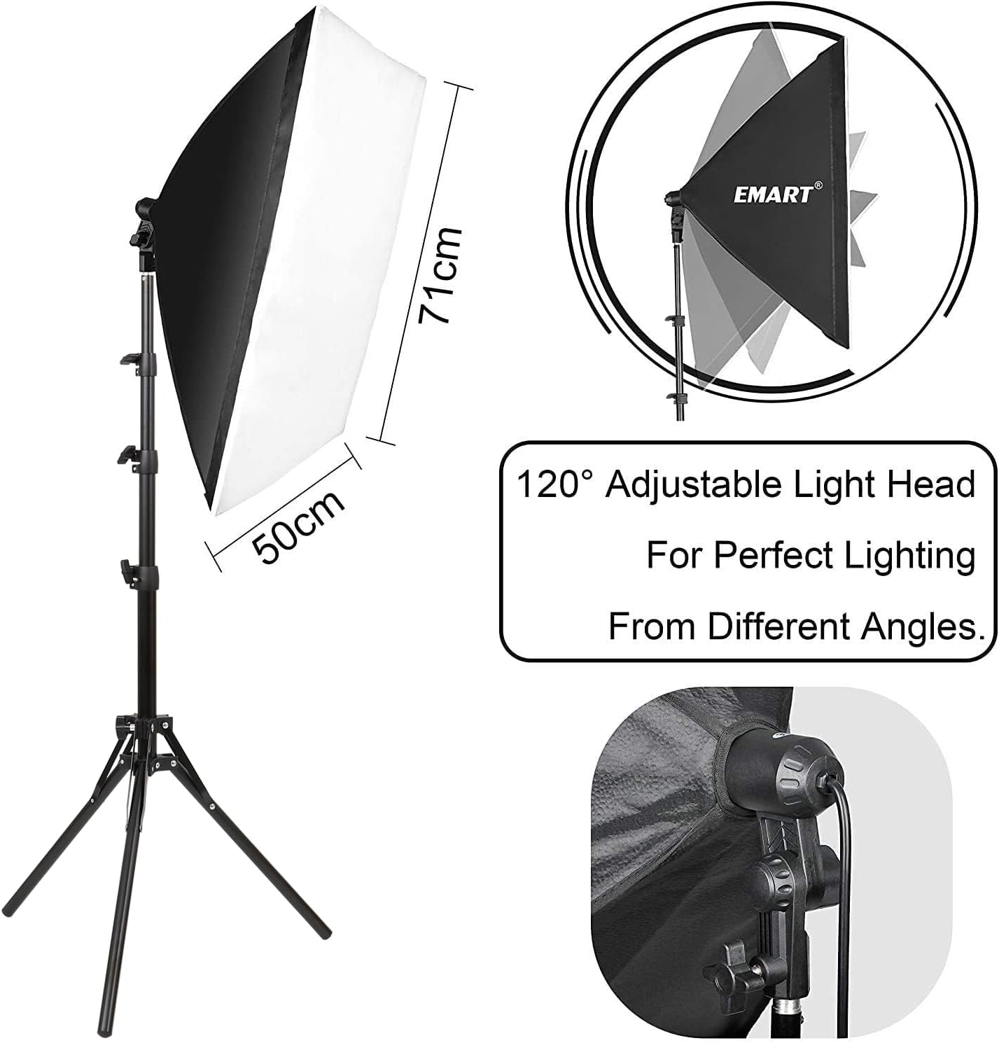 Emart Softbox Set Studio Fotografico 2x 50x70cm - immagine 2