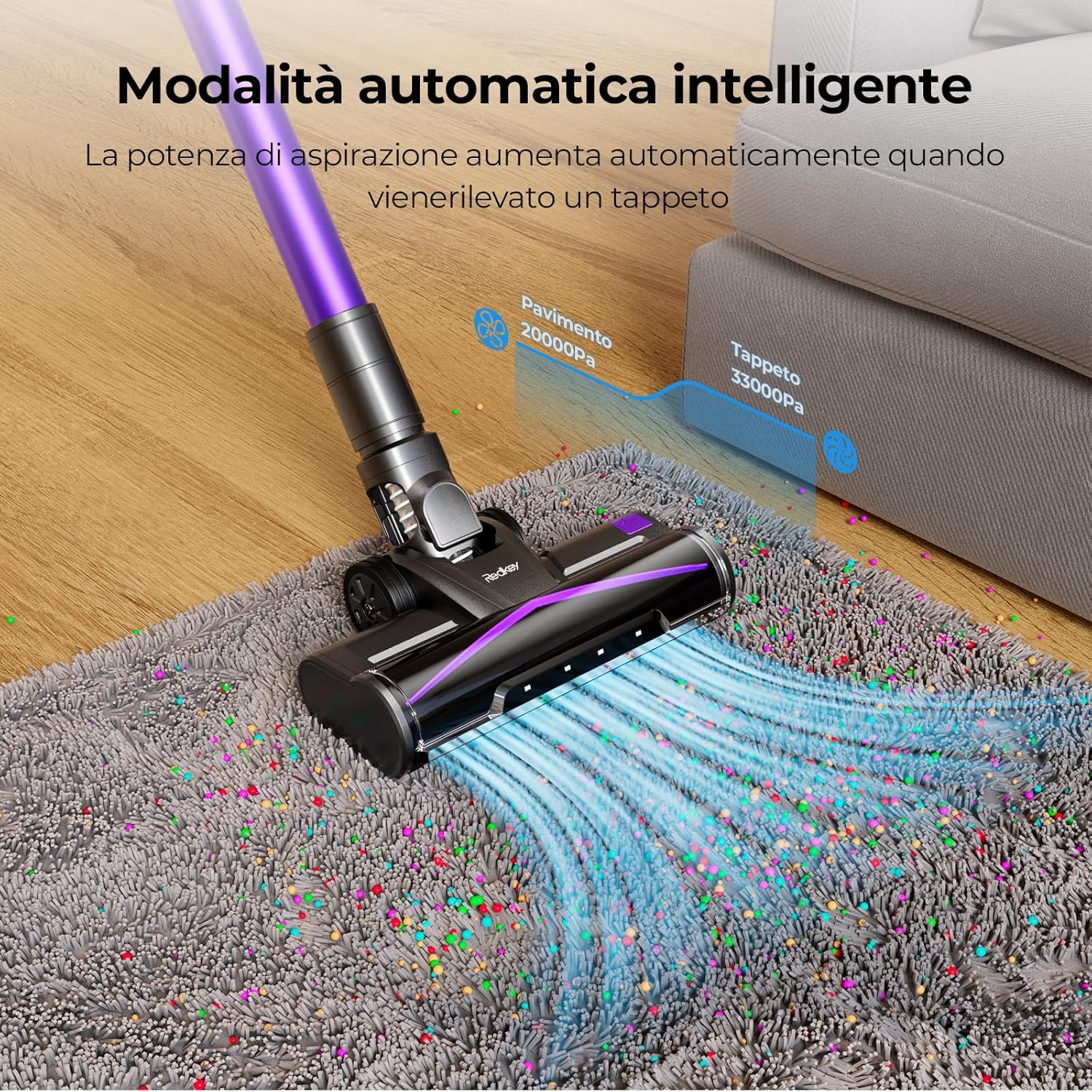 Redkey X18 Aspirapolvere Senza Fili 33Kpa/500W/65Min - immagine 5