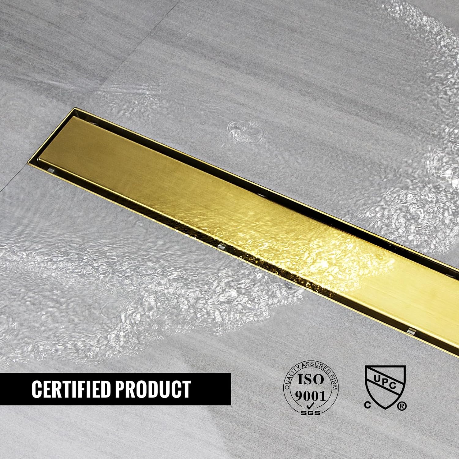 Canalina Doccia 30cm Oro Piastrellabile Extra Piatta - immagine 2