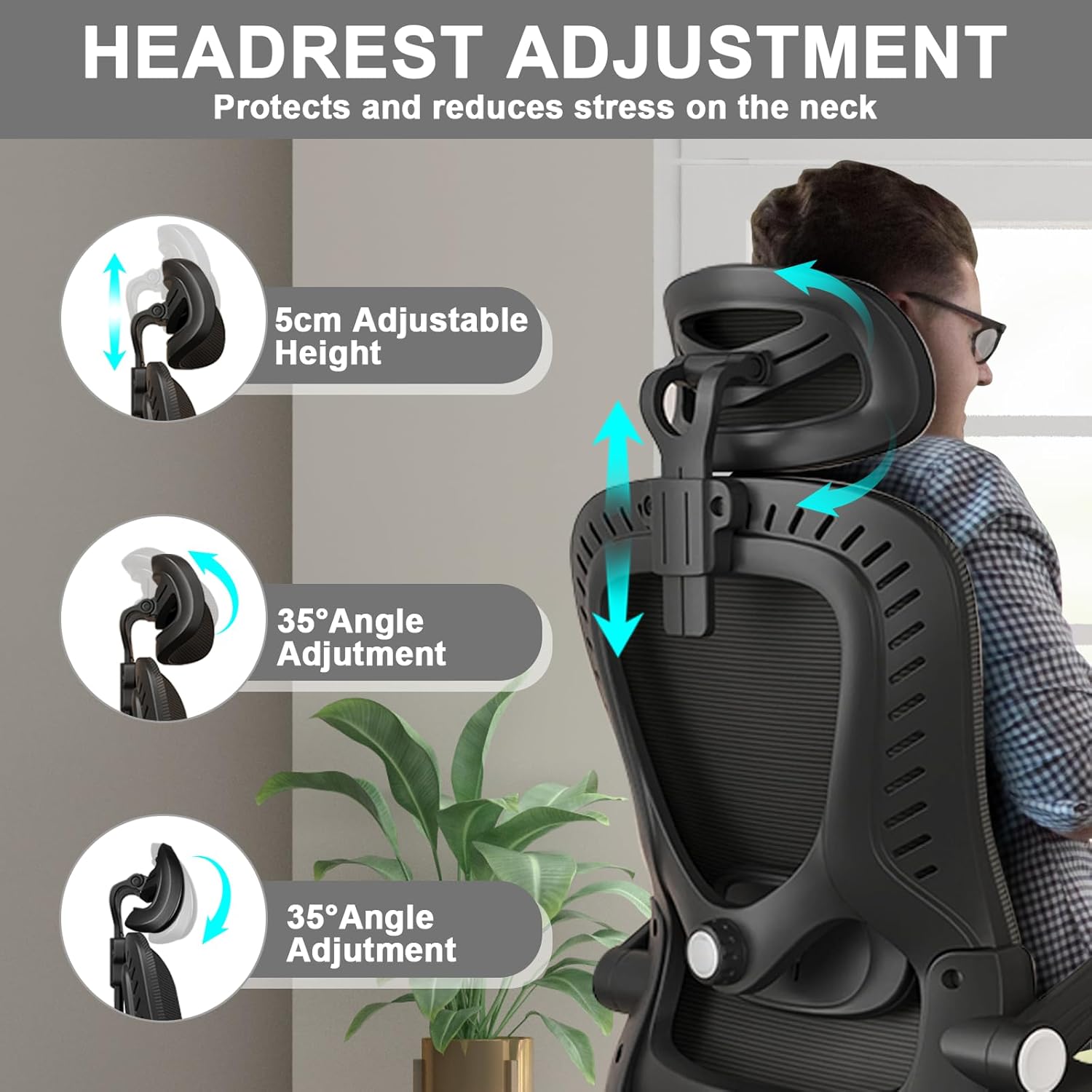 Levipe Sedia da Ufficio Ergonomica con Supporto Lombare - immagine 4