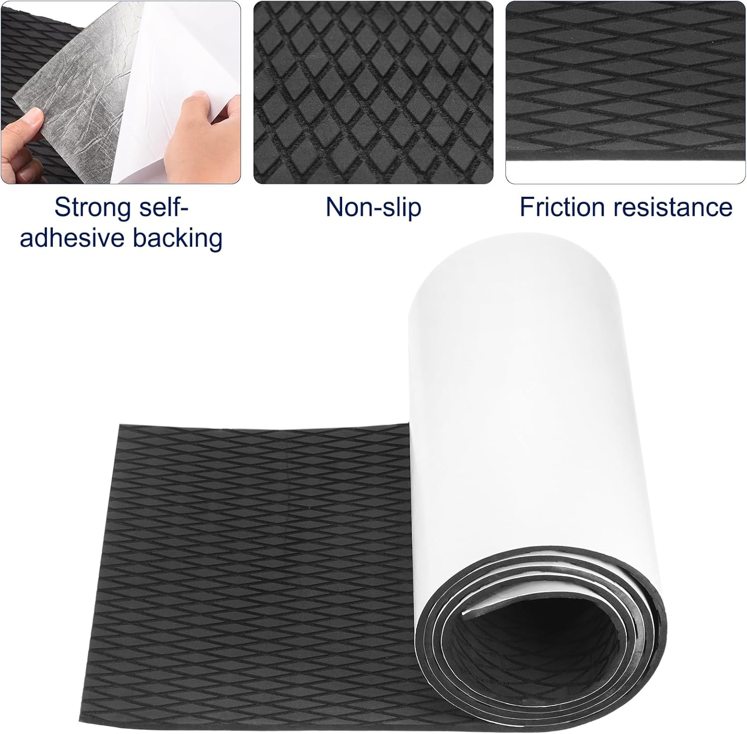 QUARKZMAN Tappetino Schiuma Eva per Barca 240x40cm, Nero - immagine 3