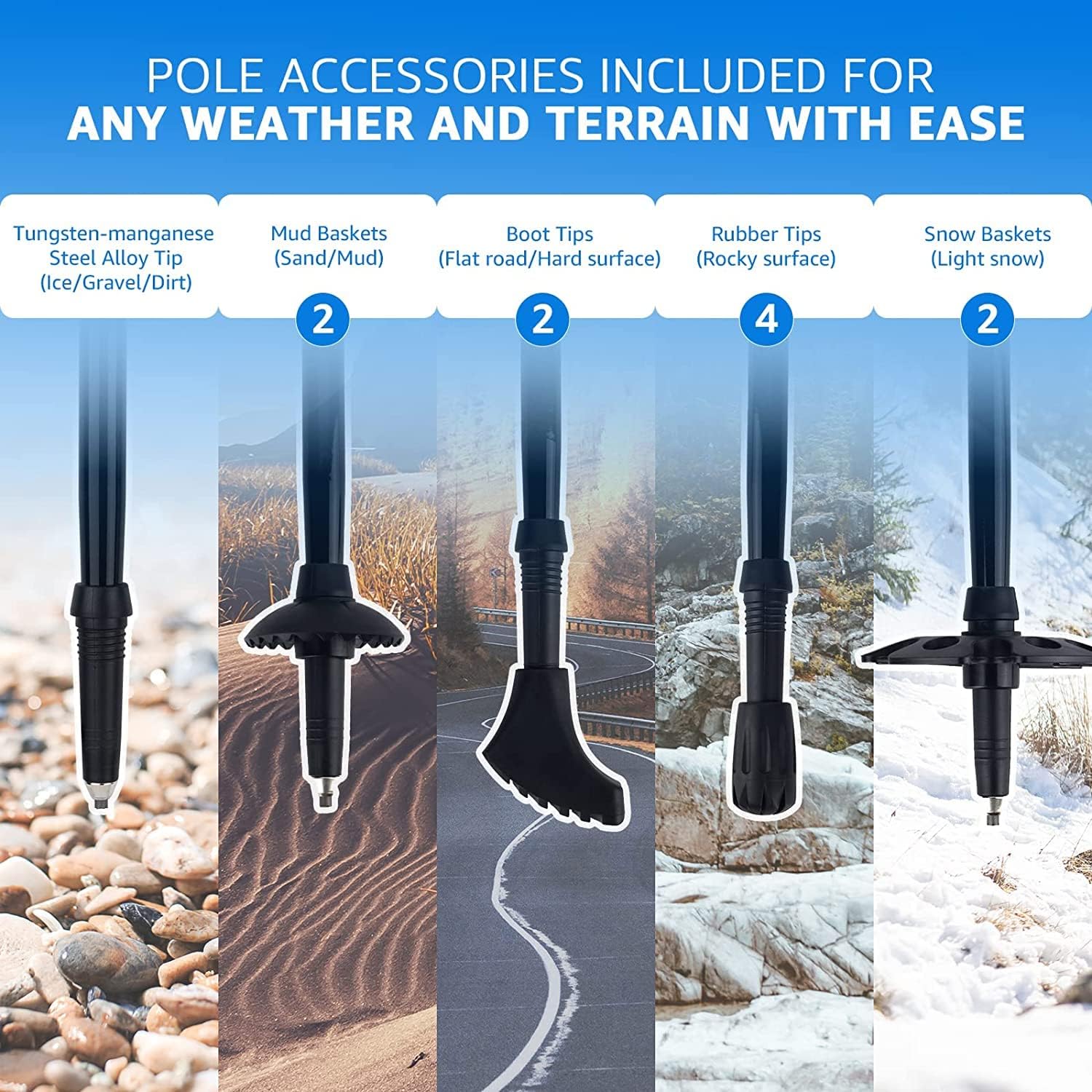 Overmont Bastoni Trekking Pieghevoli 105-125cm - immagine 5