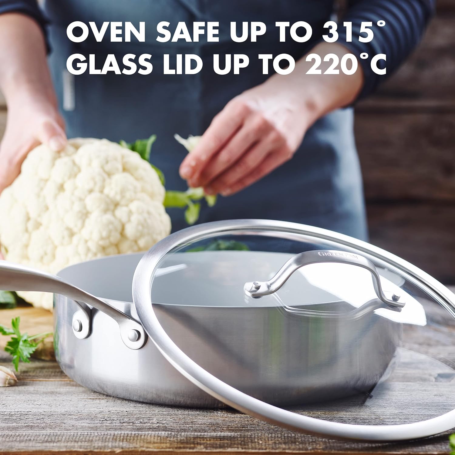 Greenpan Venice Pro Pentola Sauté Jumbo 28cm/4.8L - immagine 5