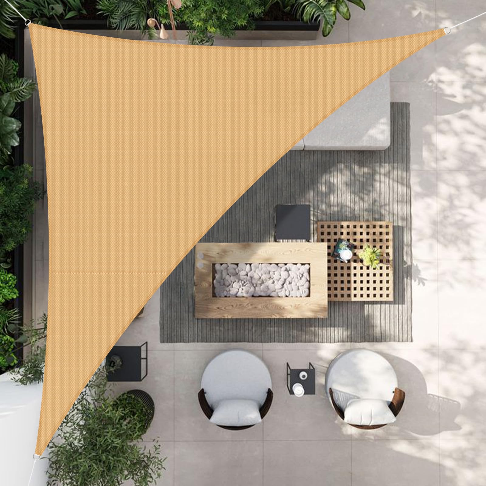 Heng Feng Tenda a Vela Triangolare 5x5x7m, Sabbia
