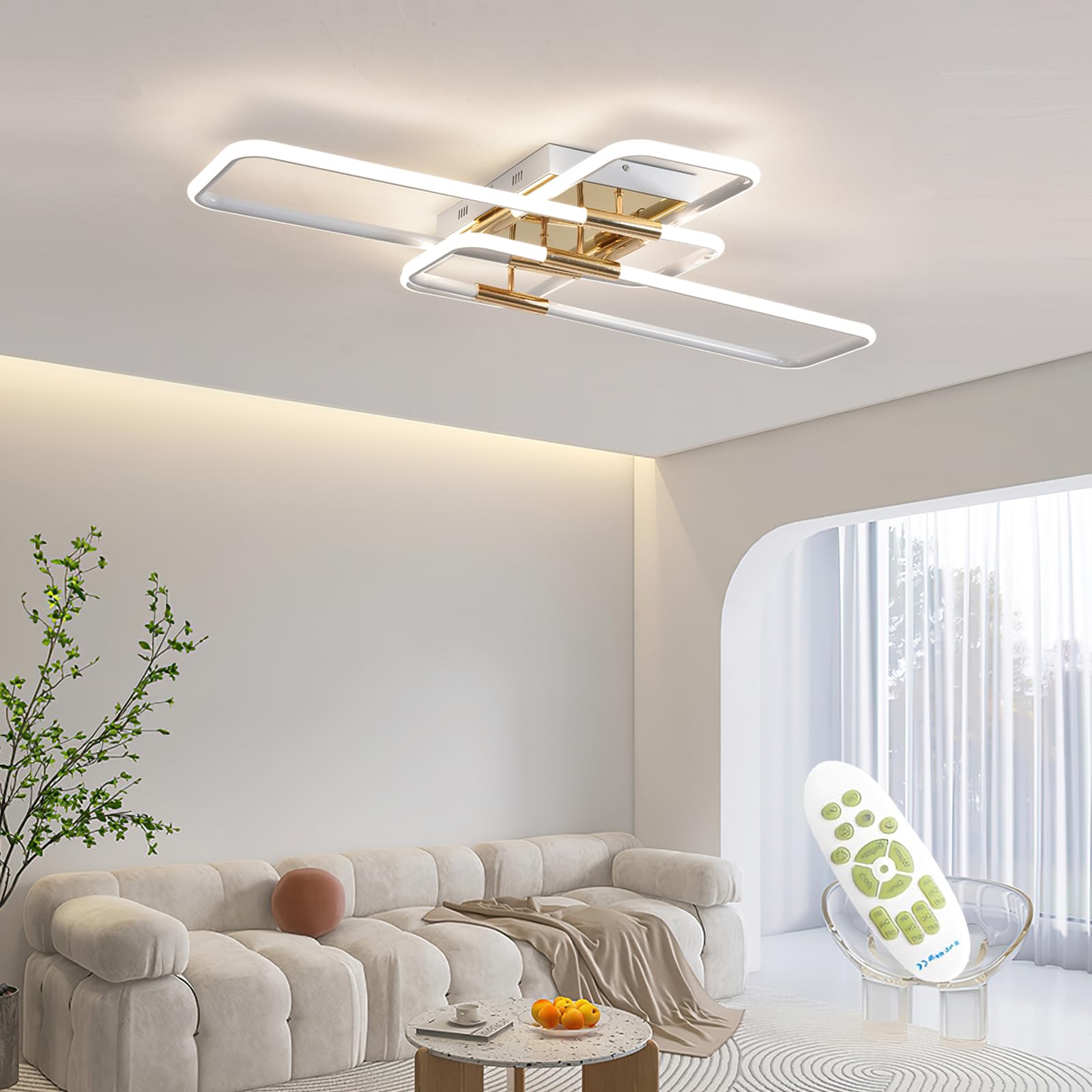 Plafoniera LED Soffitto Moderna con Telecomando 110x70cm