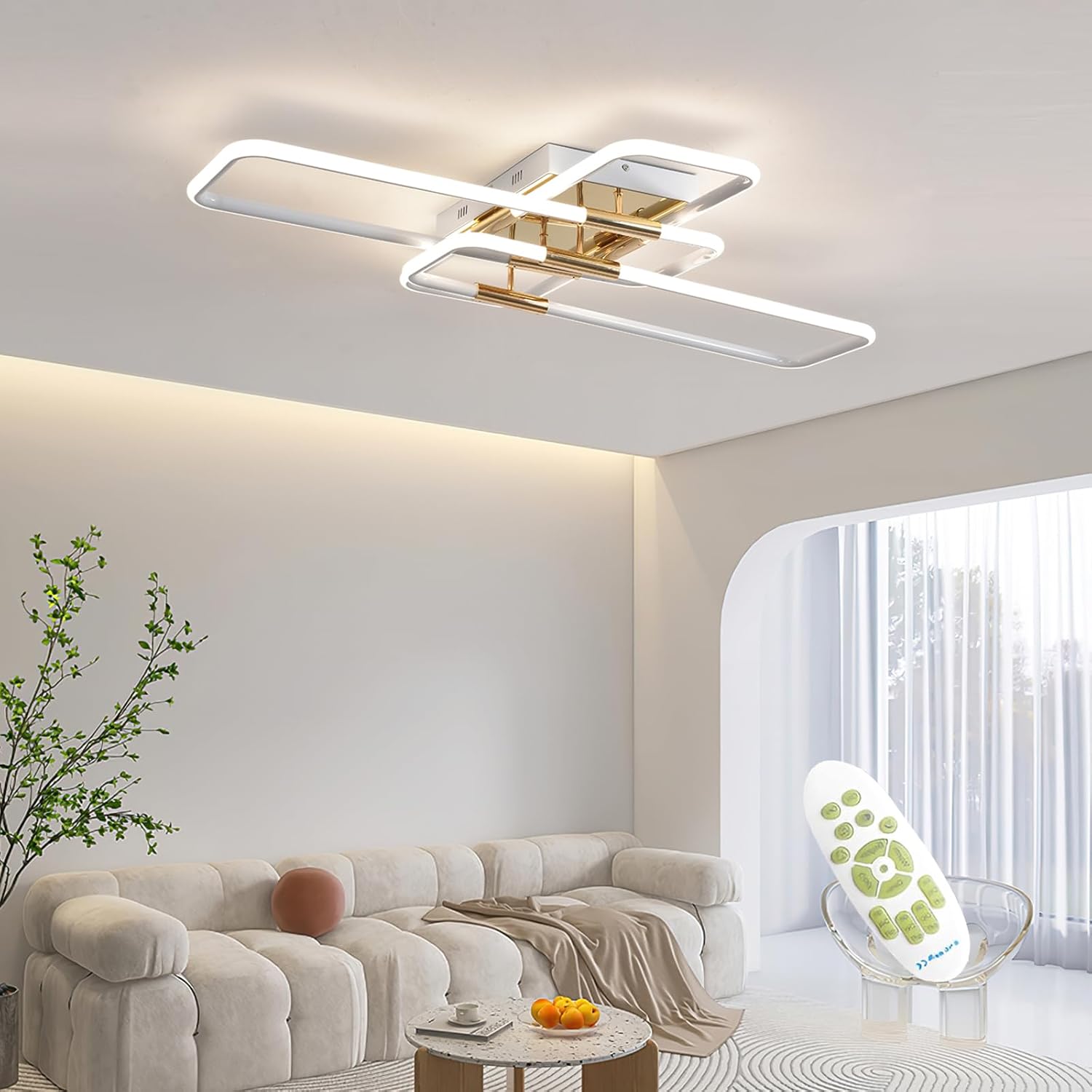 Plafoniera LED Soffitto Moderna con Telecomando 110x70cm - immagine 1